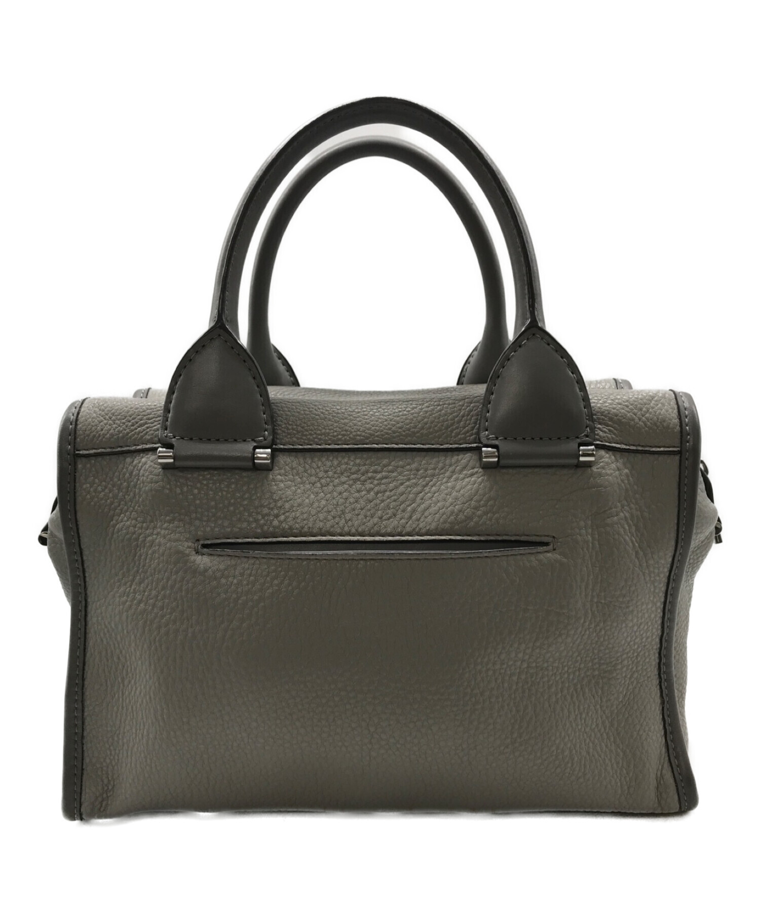 MICHAEL KORS (マイケルコース) Geneva Large Leather Satchel サッチェルバッグ 2WAYバッグ グレー