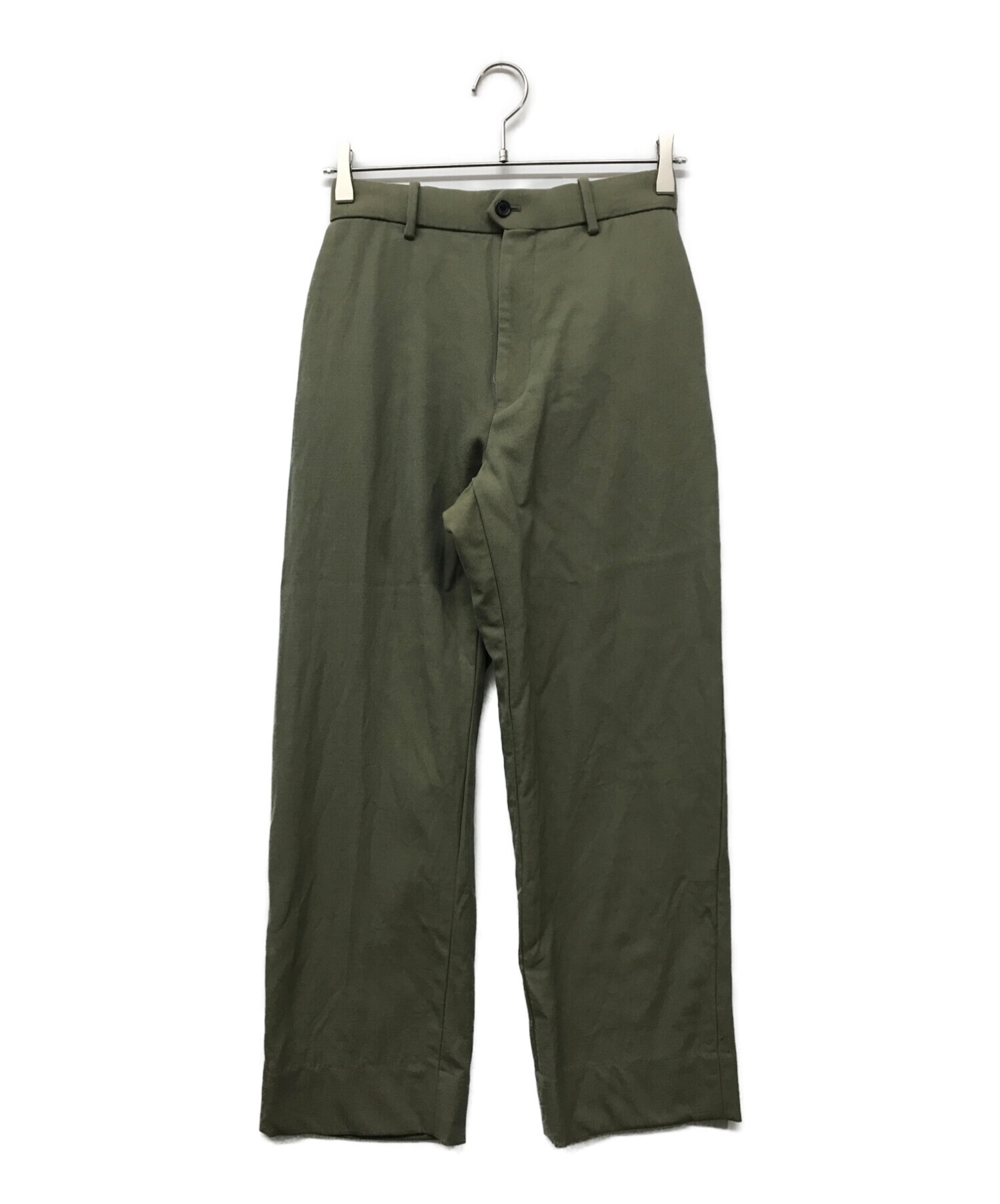 MARKAWARE (マーカウェア) FLAT FRONT TROUSERS ORGANIC WOOL SURVIVAL CLOTH  オーガニックウールサバイバルクロス A22C-06PT03C オリーブ サイズ:1