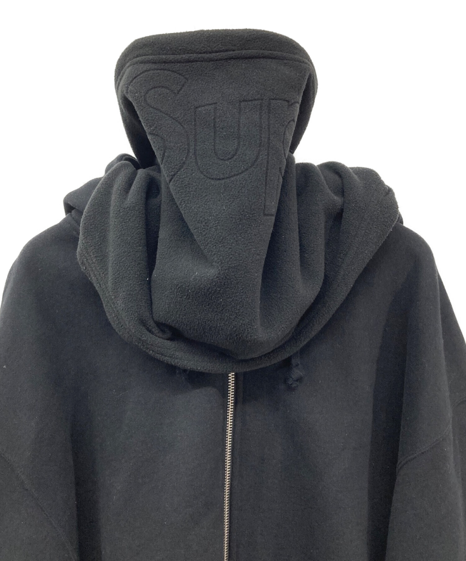 Supreme (シュプリーム) Double Hood Facemask Zip Up Hooded Sweatshirt/22AW  フェイスマスク付き ダブルフード ジップ スウェットパーカー ブラック サイズ:XL