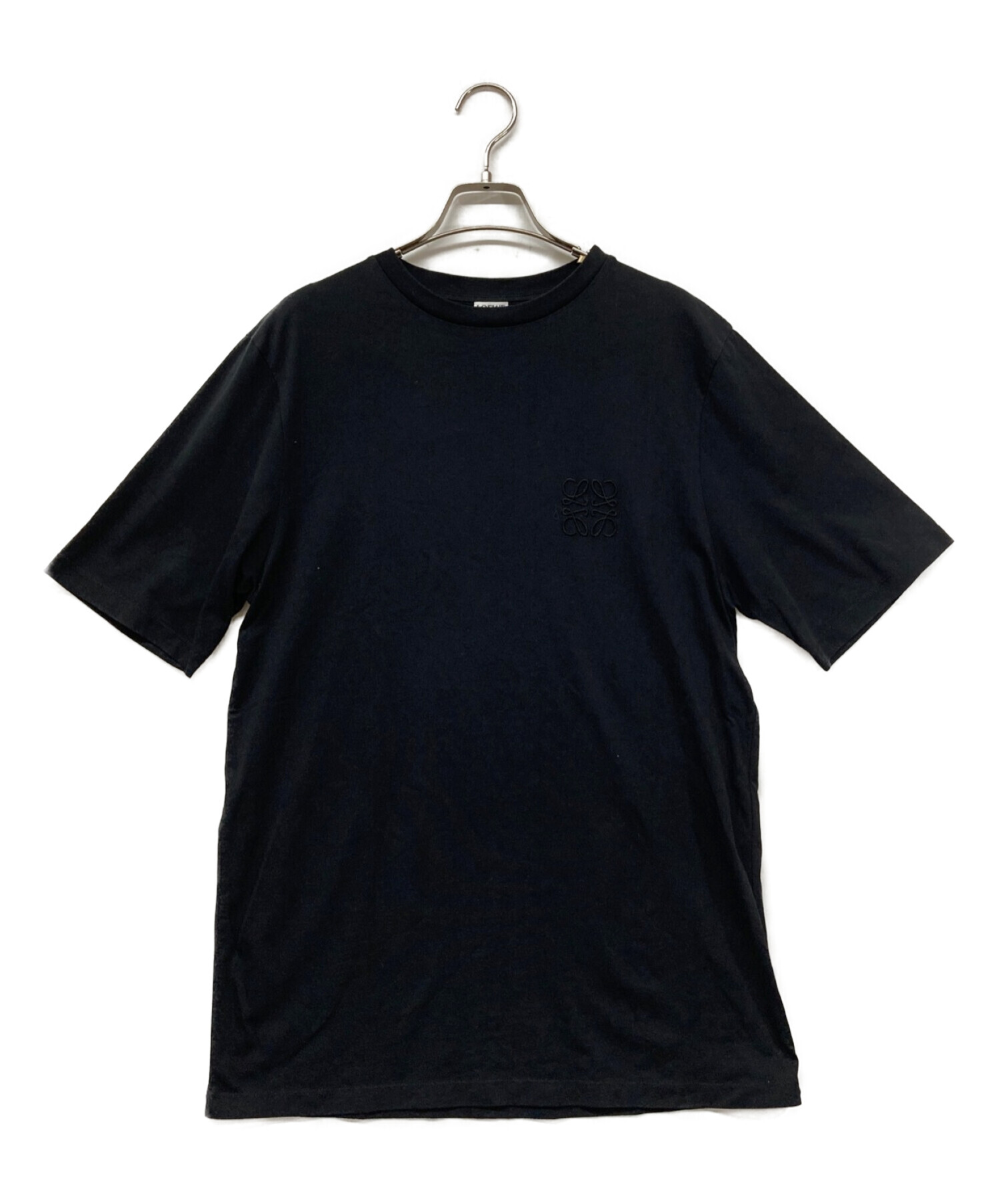 LOEWE (ロエベ) アナグラム刺繍Tシャツ LOEWE ロエベ ロゴ 刺繍 クルーネック半袖 カットソー H2179680CR ブラック  サイズ:サイズ表記欠品