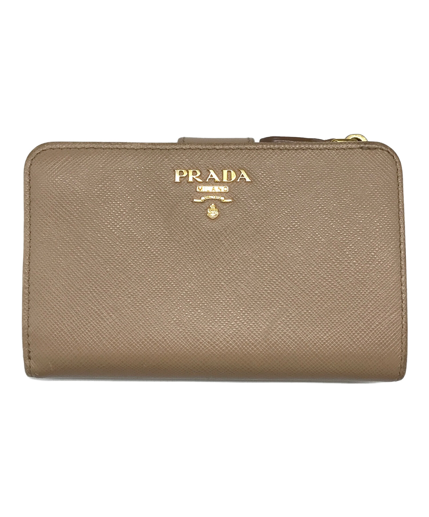 中古・古着通販】PRADA (プラダ) 折りたたみ財布/コンパクトウォレット ベージュ｜ブランド・古着通販 トレファク公式【TREFAC  FASHION】スマホサイト