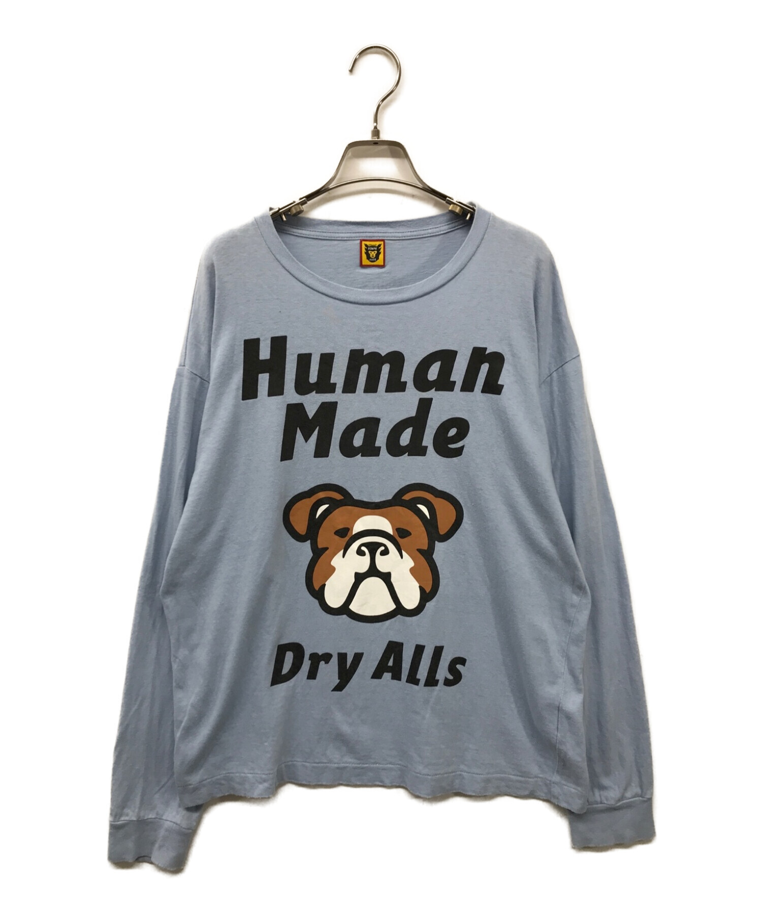 HUMAN MADE (ヒューマンメイド) BULLDOG L/S TEE/ブルドッグロングスリーブティーシャツ/プリント/ストリート/NIGO  スカイブルー サイズ:L