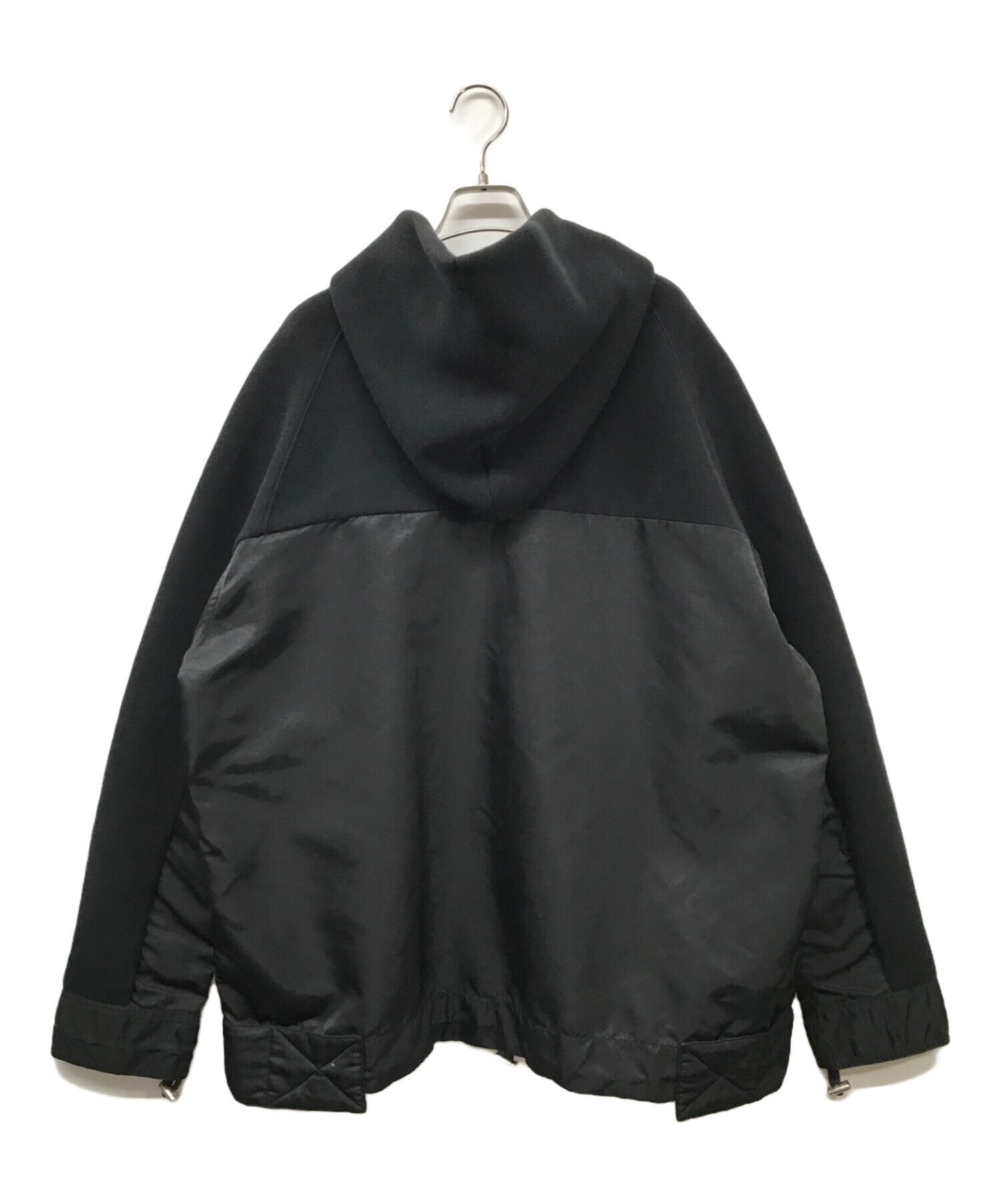 中古・古着通販】sacai (サカイ) パーカー sacai サカイ 再構築 パーカー フーディー ドッキング ナイロン 18-01837M ブラック  サイズ:3｜ブランド・古着通販 トレファク公式【TREFAC FASHION】スマホサイト