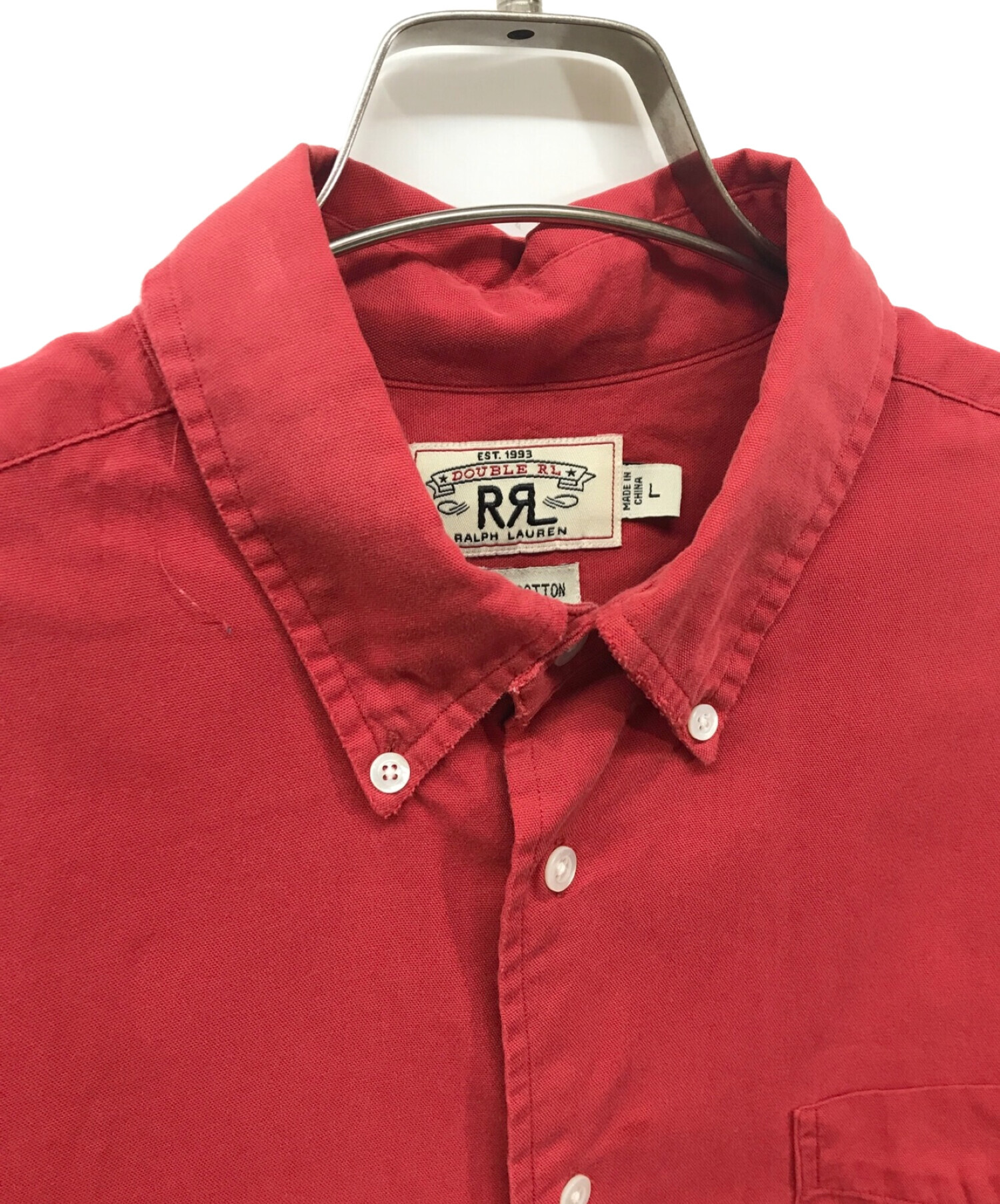 中古・古着通販】RRL (ダブルアールエル) コットンシャツ RRL ダブルアールエル ralphlauren ラルフローレン ボタンダウンシャツ  BDshirt ポケットシャツ レッド サイズ:L｜ブランド・古着通販 トレファク公式【TREFAC FASHION】スマホサイト