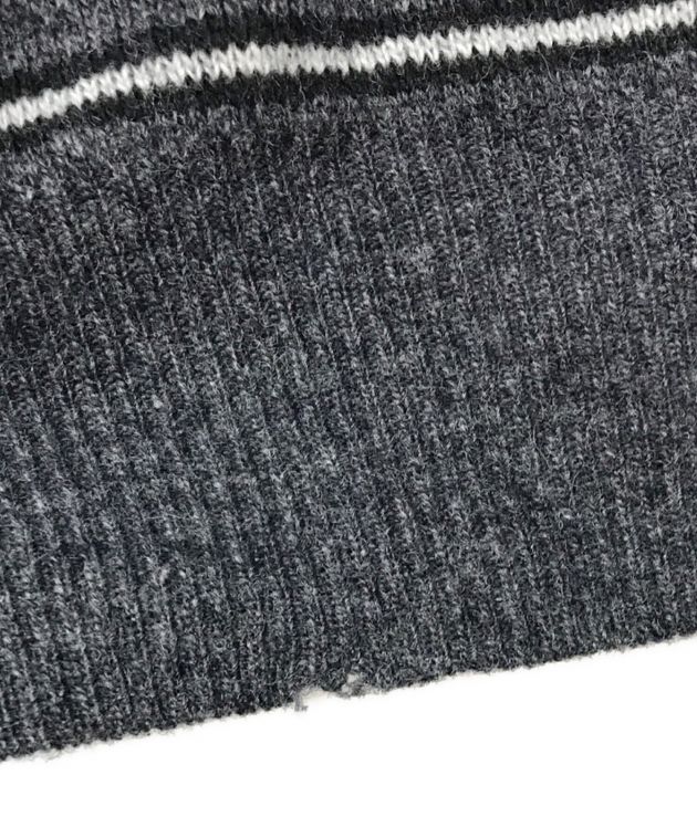HERMES (エルメス) Multi Border Knit Sweater HERMES エルメス ニットプルオーバー イタリア製 グレー  サイズ:M