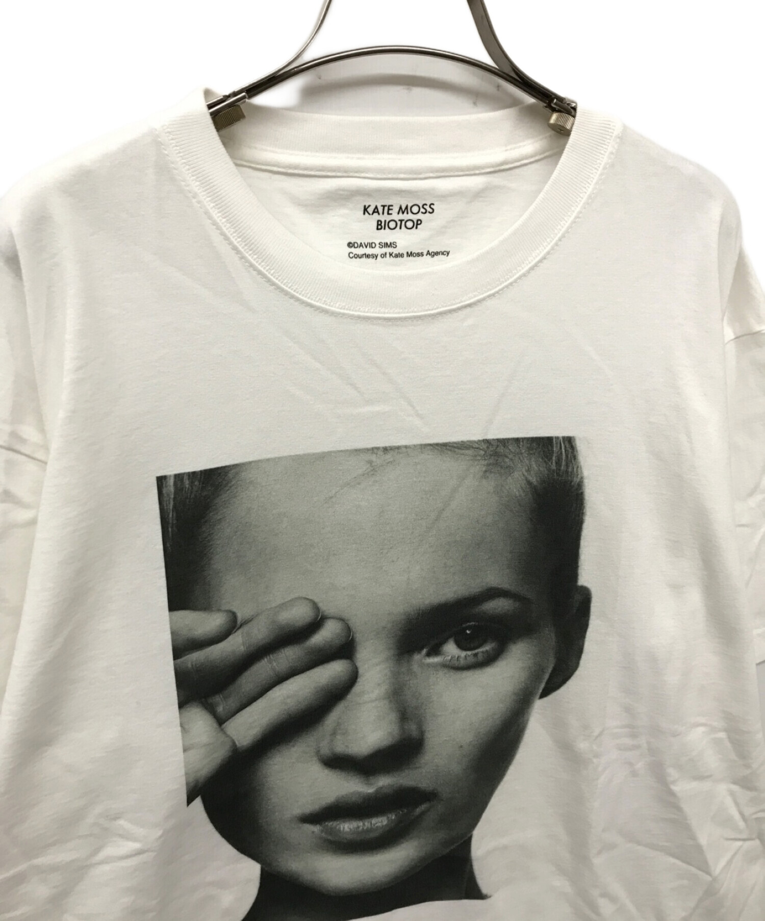 BIOTOP Kate Moss by David Sims Tee BIOTOP ビオトープ ケイトモス フォトＴ photoTshirts  プリントＴ 白Ｔ タグ付き 未使用品 日本製 BOM-73000-C サイズ:XL 未使用品