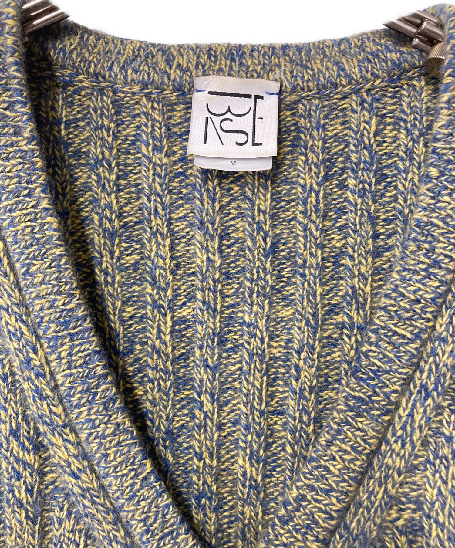 中古・古着通販】BASERANGE (ベースレンジ) TROY CARDIGAN BASERANGE ベースレンジ ケーブルカーディガン  8228-343-0056 ブルー×イエロー サイズ:M｜ブランド・古着通販 トレファク公式【TREFAC FASHION】スマホサイト