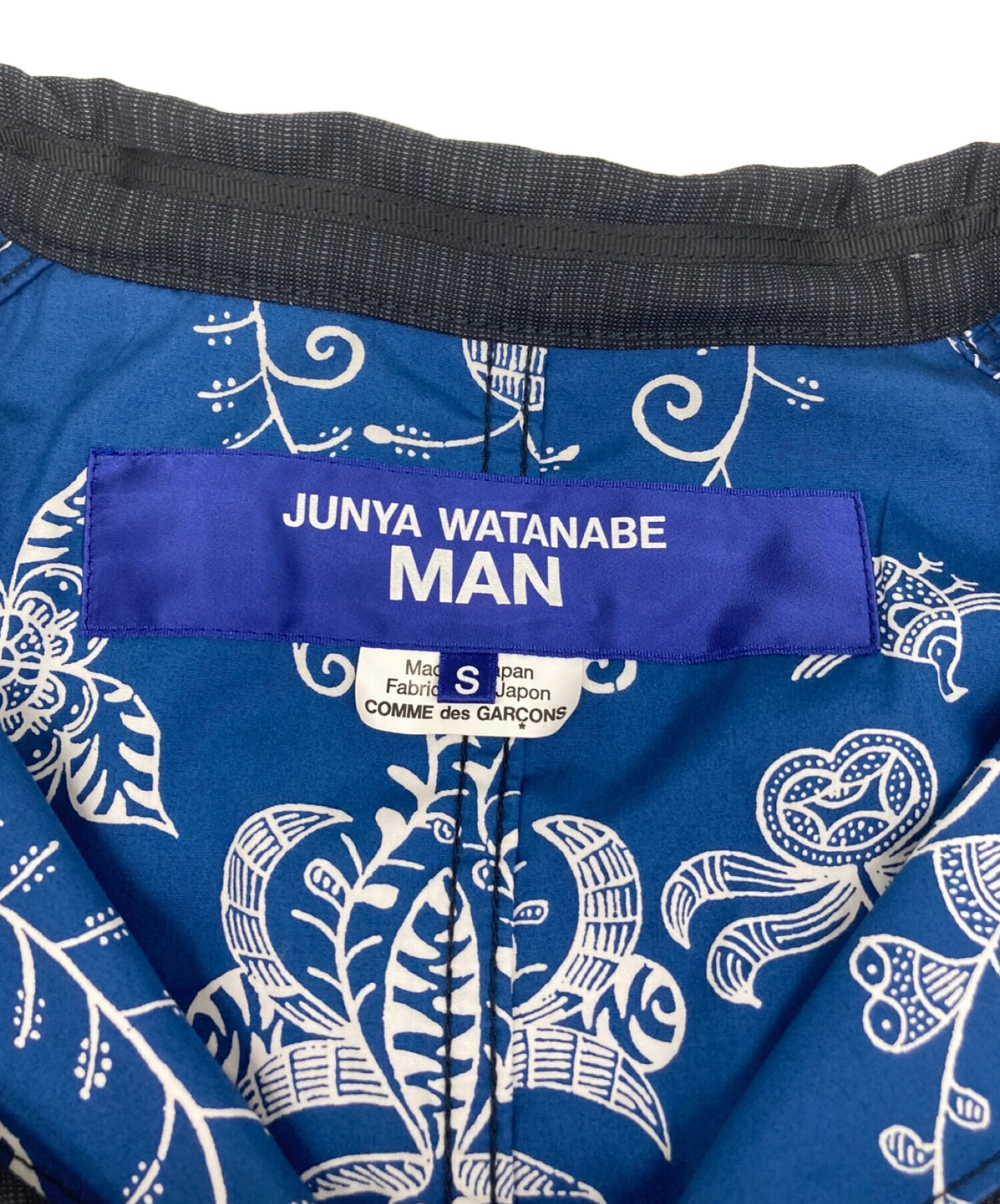 中古・古着通販】JUNYA WATANABE MAN テーラードジャケット JUNYA WATANABE MAN ジュンヤワタナベマン ウールシルク  ストライプ 綿ブロードプリント リバーシブル ネイビー 22SS WI-J013 ネイビー サイズ:S｜ブランド・古着通販  トレファク公式【TREFAC FASHION】スマホサイト