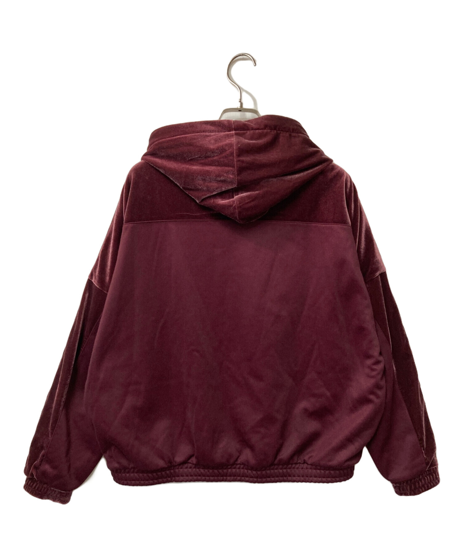 adidas VELVET VIBES HOODIE TRACK JACKET ベルベットバイブスフーディートラックジャケット adidas  アディダス ワインレッド ジップアップフーディー CW0270 ボルドー サイズ:M