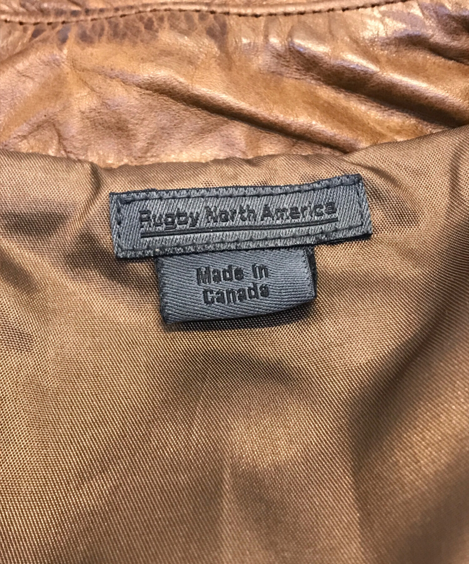 Rugby North America (ラグビーノースアメリカ) Genuine Leather/カーコート Rugby North America  ラグビーノースアメリカ カナダ製 レザーコート ブラウン サイズ:下記参照