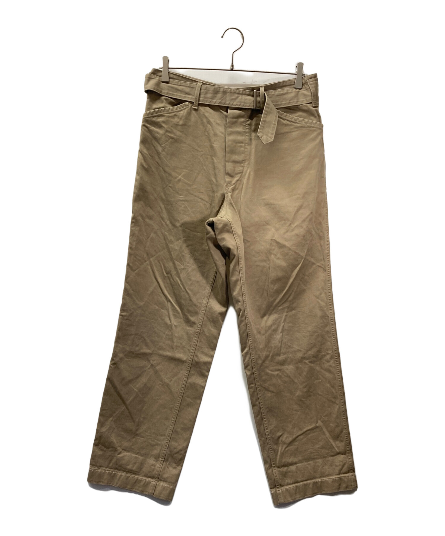 中古・古着通販】COMOLI (コモリ) BELTED CHINO PANTS/ベルテッドチノパンツ/15S-03004 ベージュ サイズ:1｜ブランド・古着通販  トレファク公式【TREFAC FASHION】スマホサイト