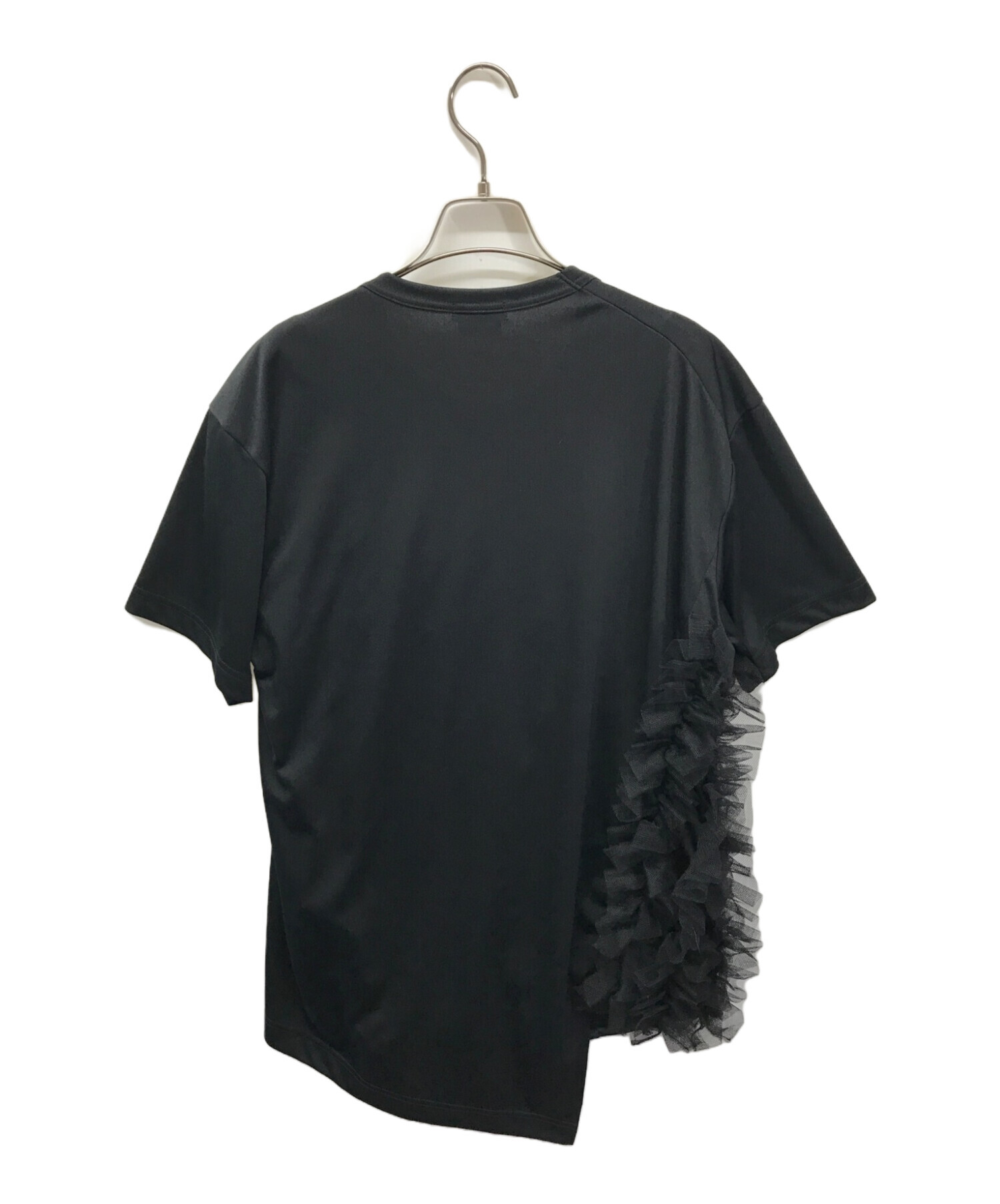 COMME des GARCONS HOMME PLUS フリルカットソー COMME des GARCONS HOMME PLUS  コムデギャルソンオムプリュス T-SHIRT WITH RUFFLES IN BLACK PJ-T017