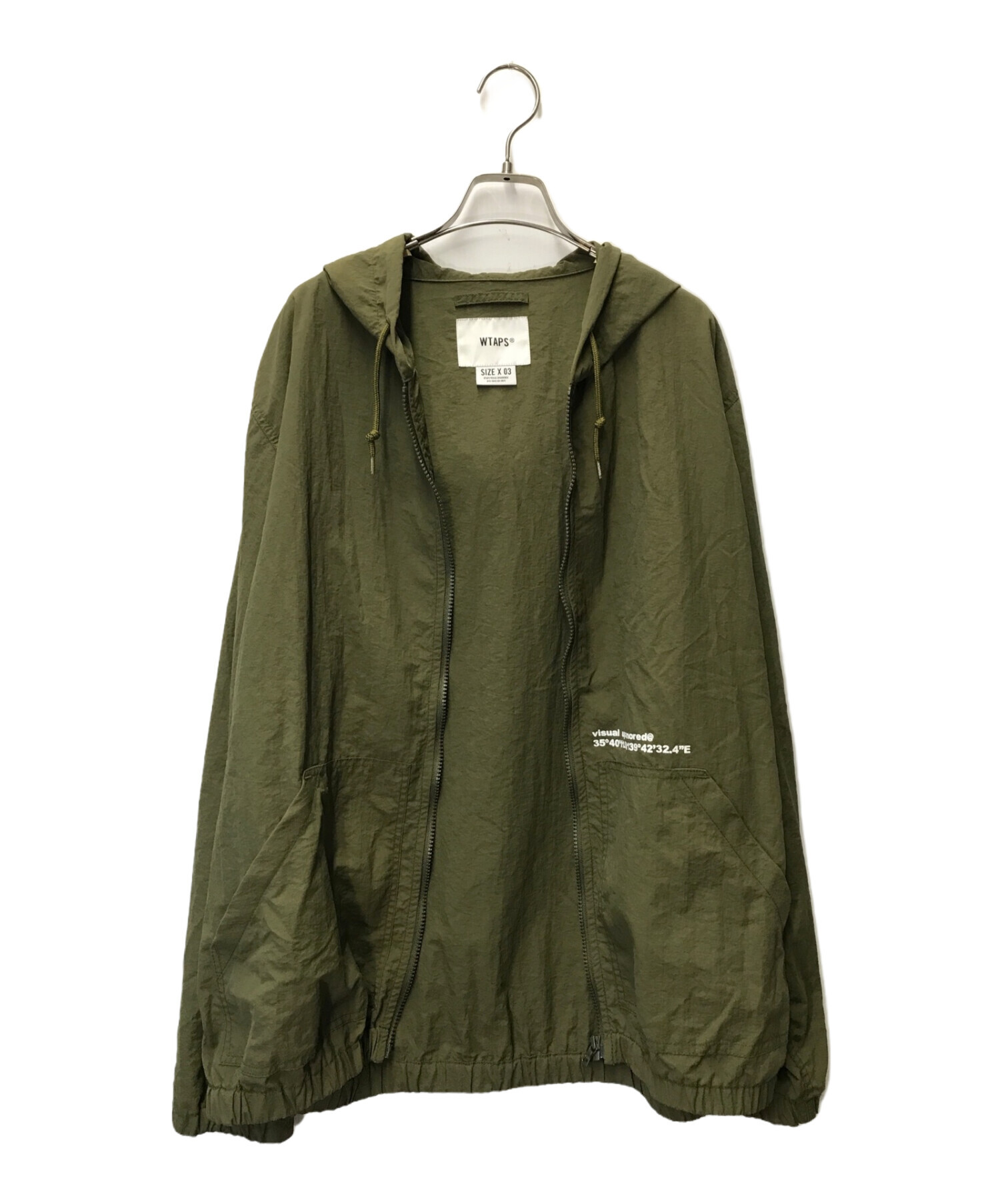 WTAPS (ダブルタップス) SHADOW JACKET/221BRDT-JKM01/22SS/NYLON TAFFETA オリーブ  サイズ:SIZE 3