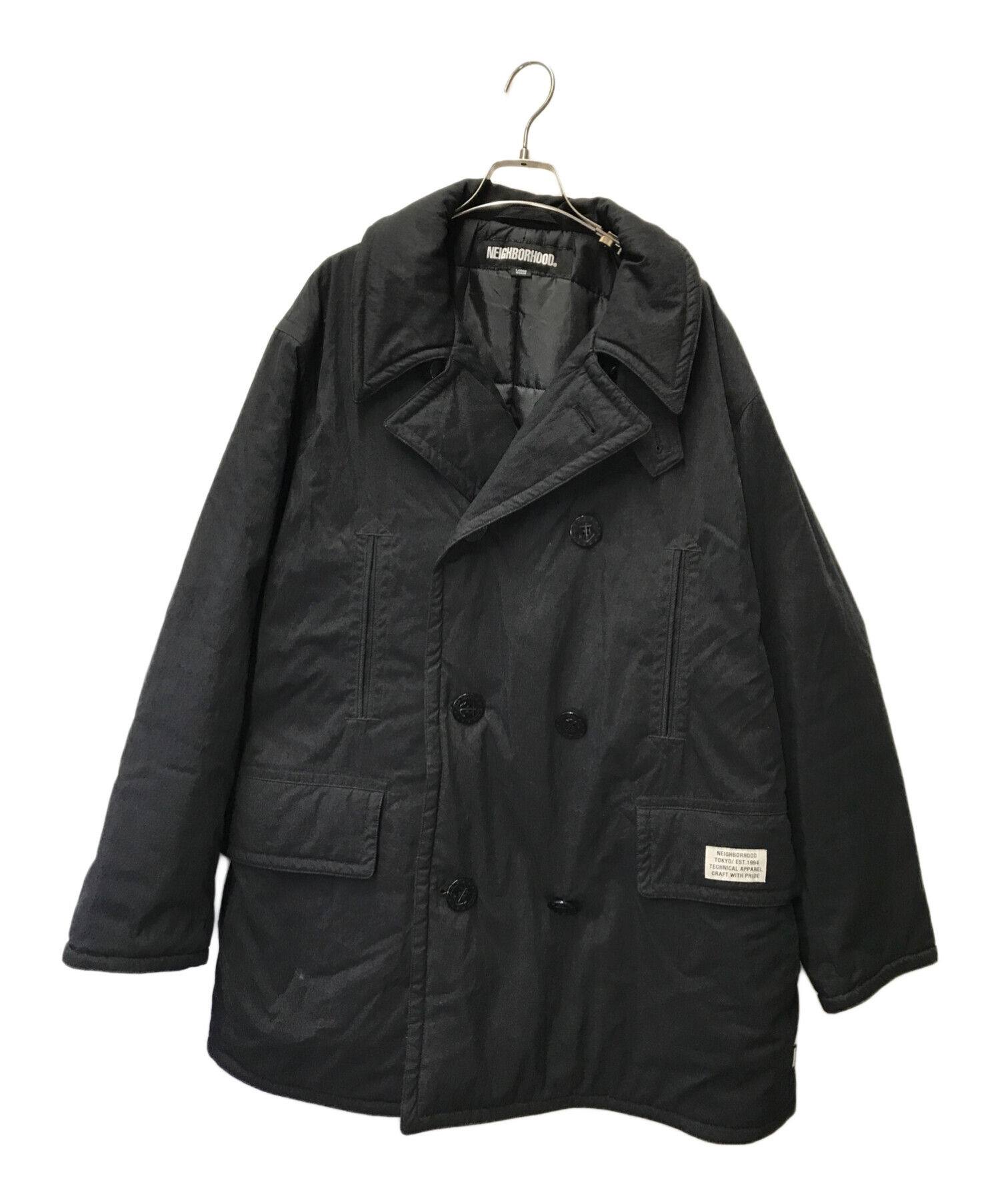 中古・古着通販】NEIGHBORHOOD (ネイバーフッド) PUFF PEA COAT/中綿Pコート/222TSNH-JKM06/裏原/ルード  ブラック サイズ:SIZE LARGE｜ブランド・古着通販 トレファク公式【TREFAC FASHION】スマホサイト