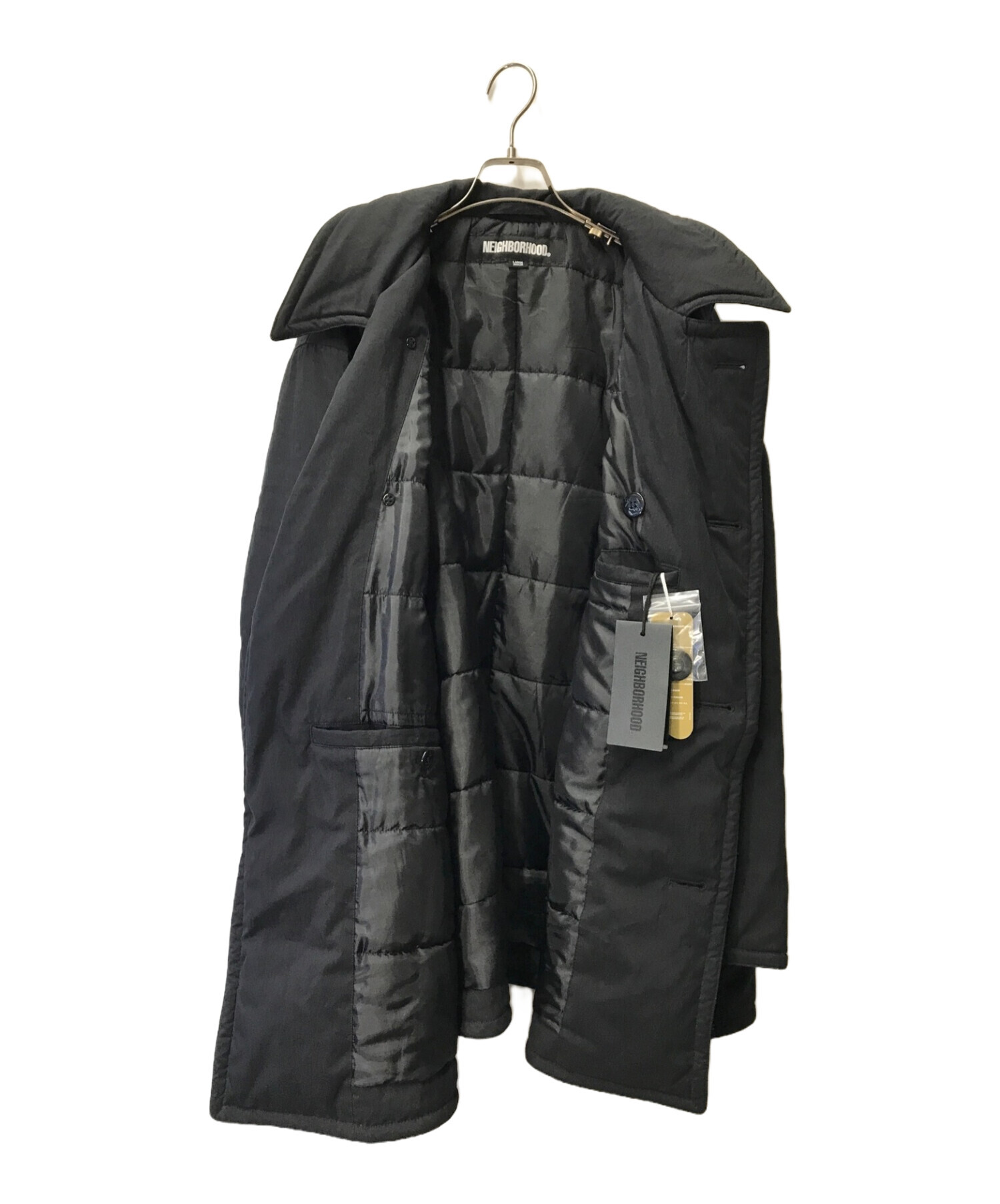 中古・古着通販】NEIGHBORHOOD (ネイバーフッド) PUFF PEA COAT/中綿Pコート/222TSNH-JKM06/裏原/ルード  ブラック サイズ:SIZE LARGE｜ブランド・古着通販 トレファク公式【TREFAC FASHION】スマホサイト