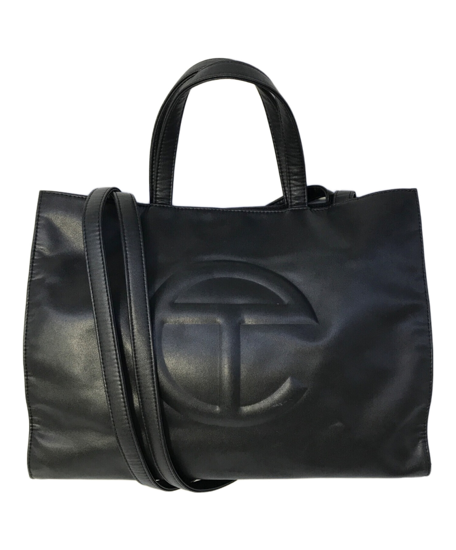 TELFAR (テルファー) Medium Shopping Bag/ミディアム ショッピングバッグ　2WAYショルダーバッグ/ロゴ2WAY  トートバッグ ブラック