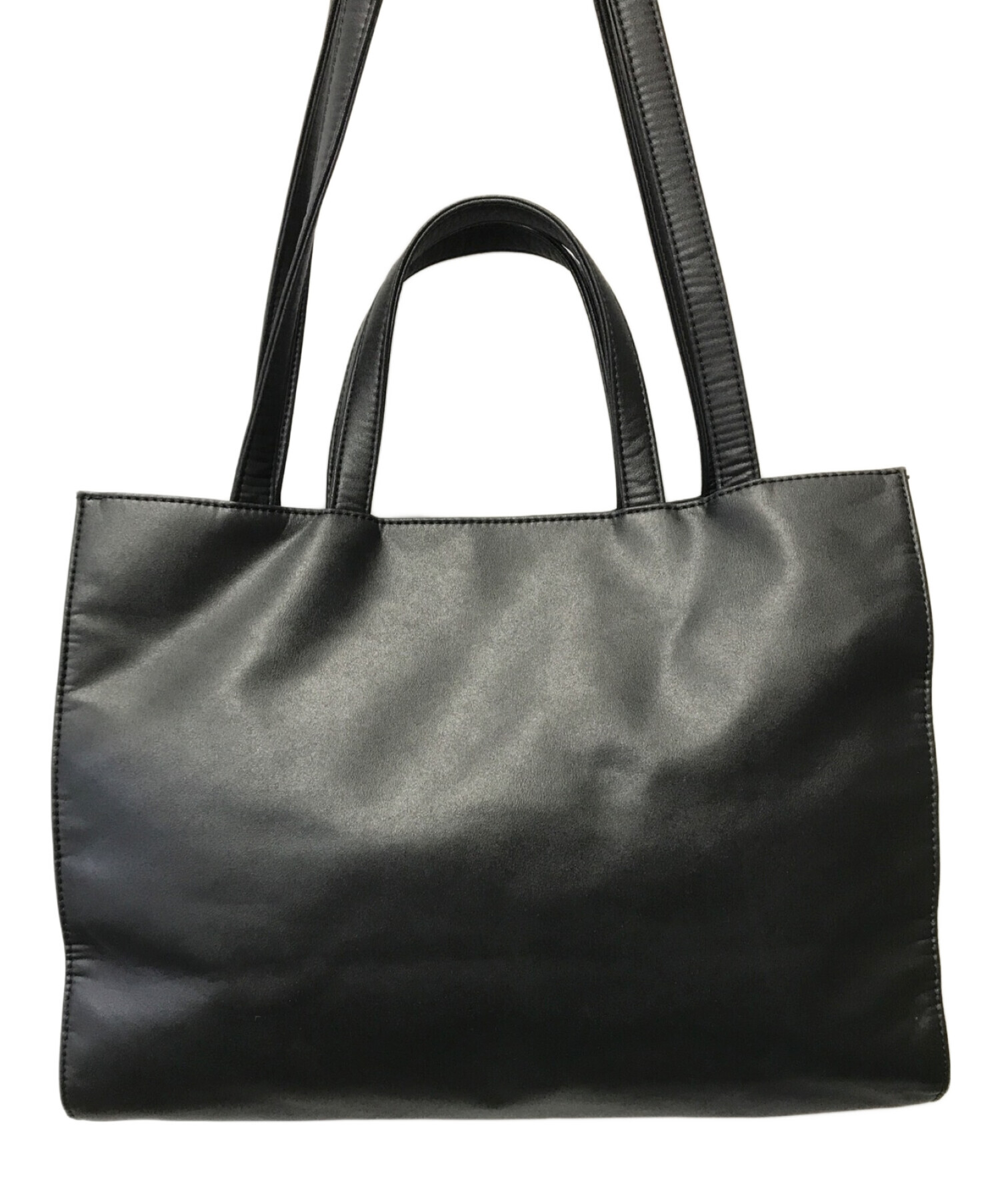 TELFAR (テルファー) Medium Shopping Bag/ミディアム ショッピングバッグ　2WAYショルダーバッグ/ロゴ2WAY  トートバッグ ブラック