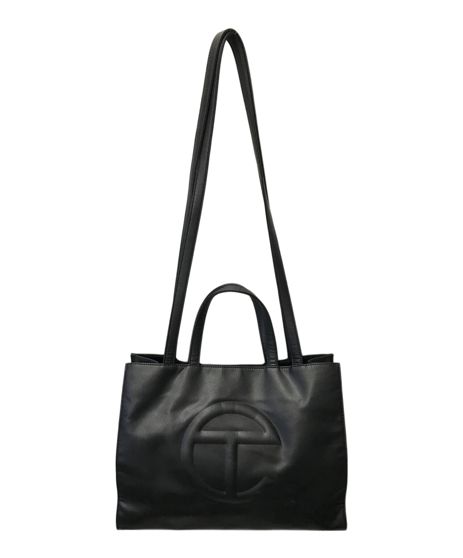 TELFAR (テルファー) Medium Shopping Bag/ミディアム ショッピングバッグ　2WAYショルダーバッグ/ロゴ2WAY  トートバッグ ブラック