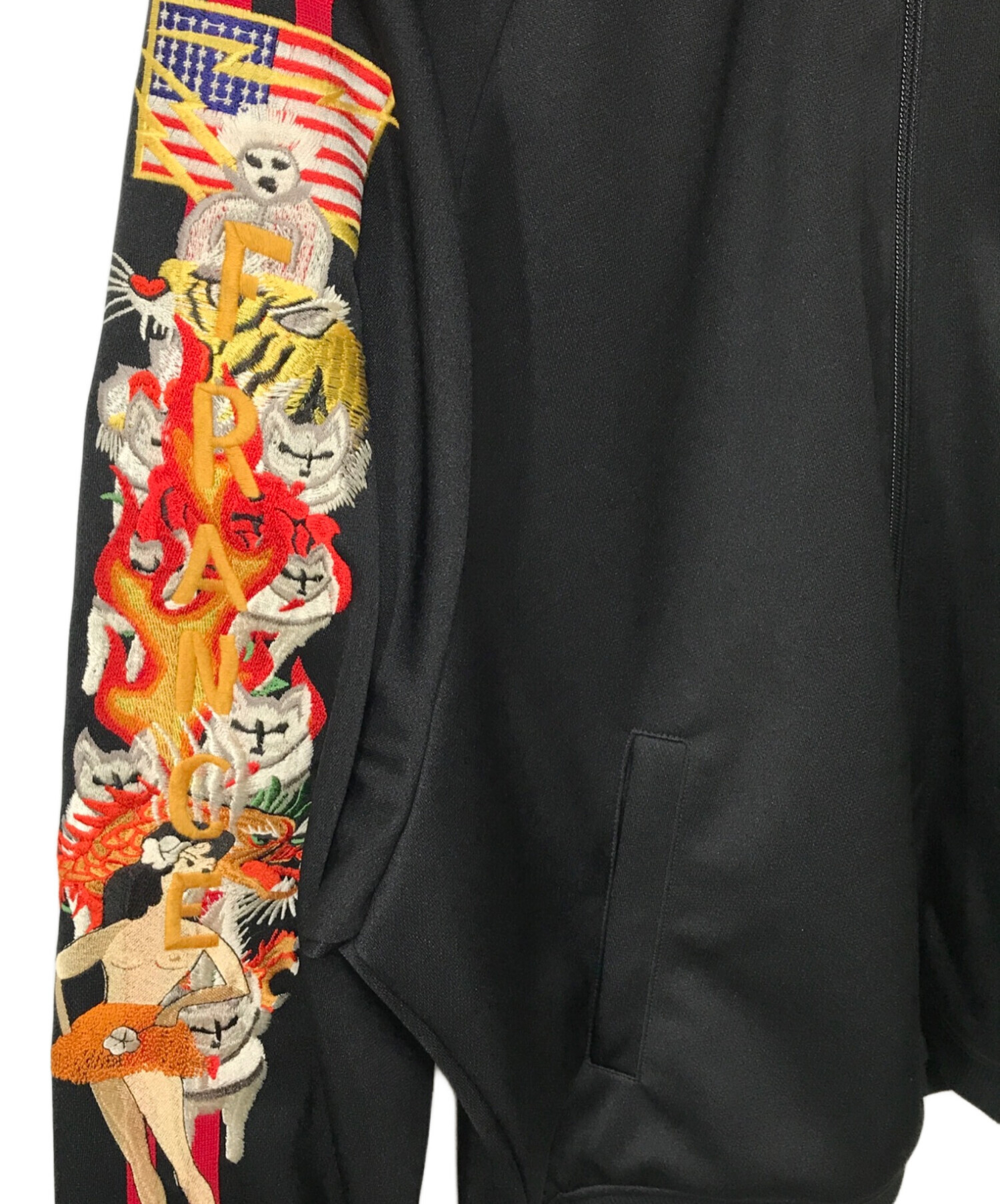 doublet (ダブレット) カオス刺繍トラックジャケット doublet ダブレット カオスエンブロイダリートラックジャケット CHAOS  EMBROIDERY TRACK JAKET 18AW18BL78 ブラック サイズ:M