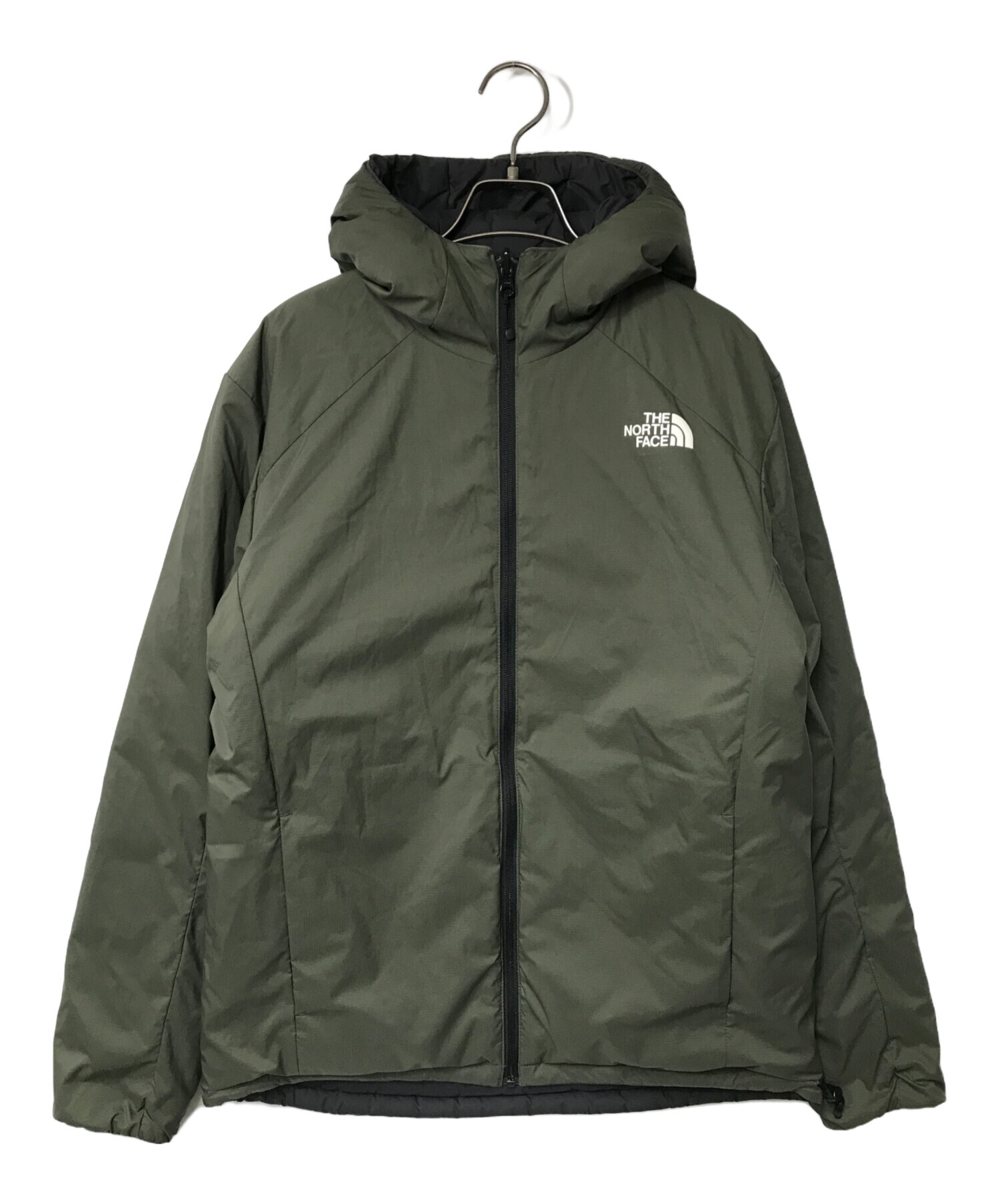 THE NORTH FACE (ザ ノース フェイス) Reversible Anytime Insulated  Hoodie/リバーシブルエニータイムインサレーテッドフーディ/NY81979/中綿ジャケット グレー×カーキ サイズ:M