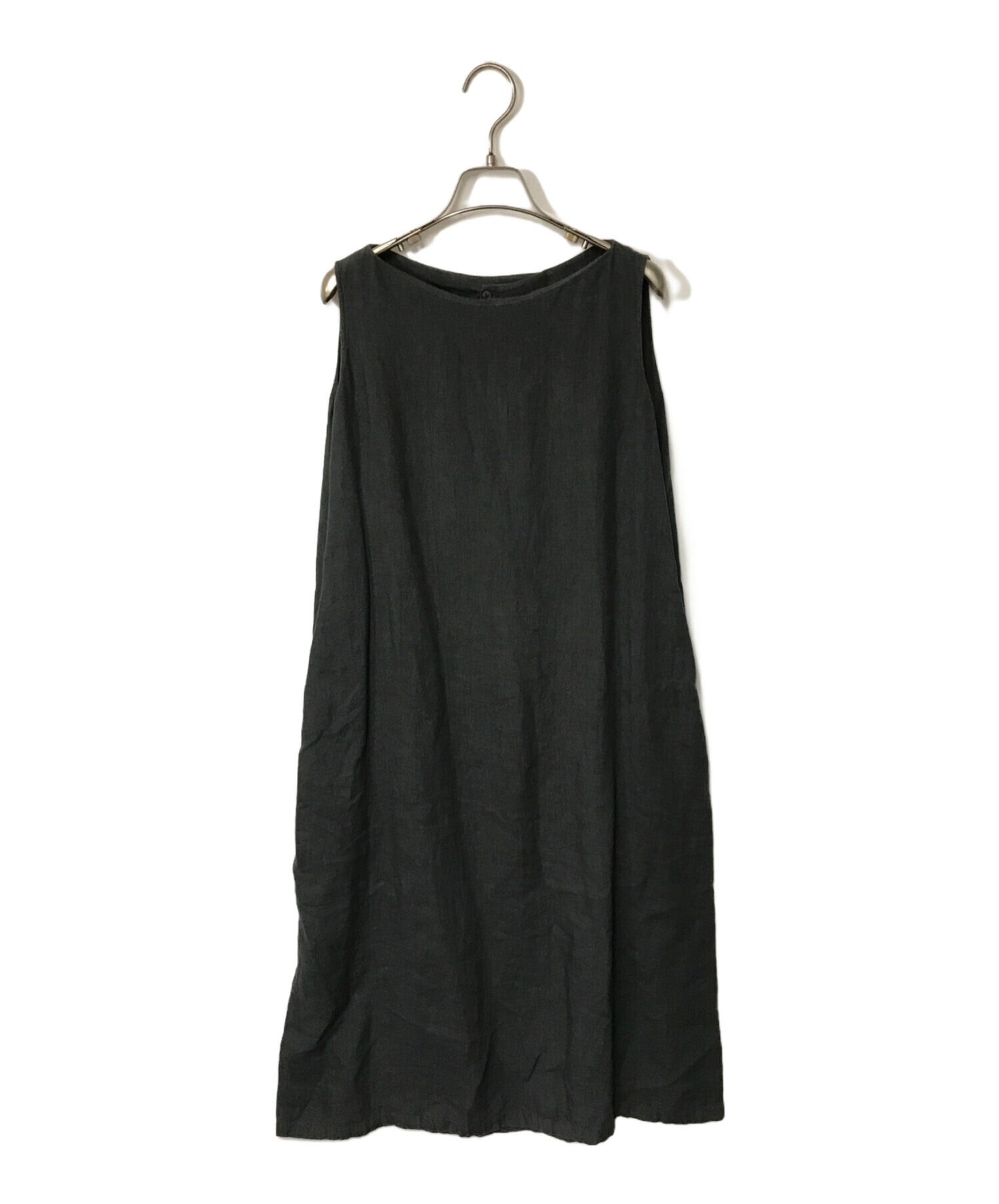 evam eva (エヴァムエヴァ) linen sleeveless one piece リネンスリーブレスワンピース evam eva  エヴァムエヴァ 日本製 V221T963 グレー サイズ:FREE