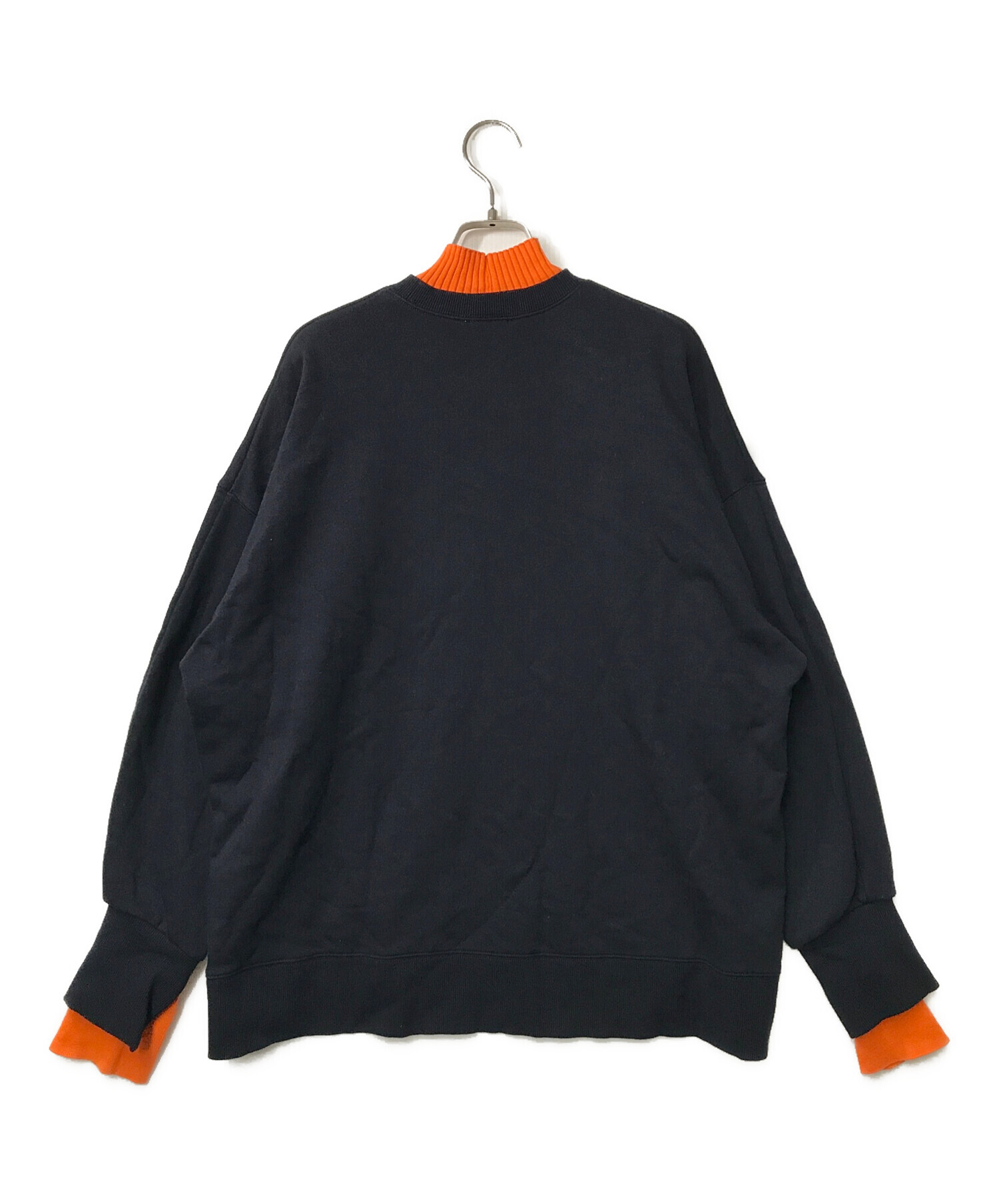 nagonstans (ナゴンスタンス) Layered-Neck Pullover/ レイヤードネック  プルオーバー/470GS480-0460/nagonstans/ナゴンスタンス/ネイビー ネイビー サイズ:SIZE MEDIUM