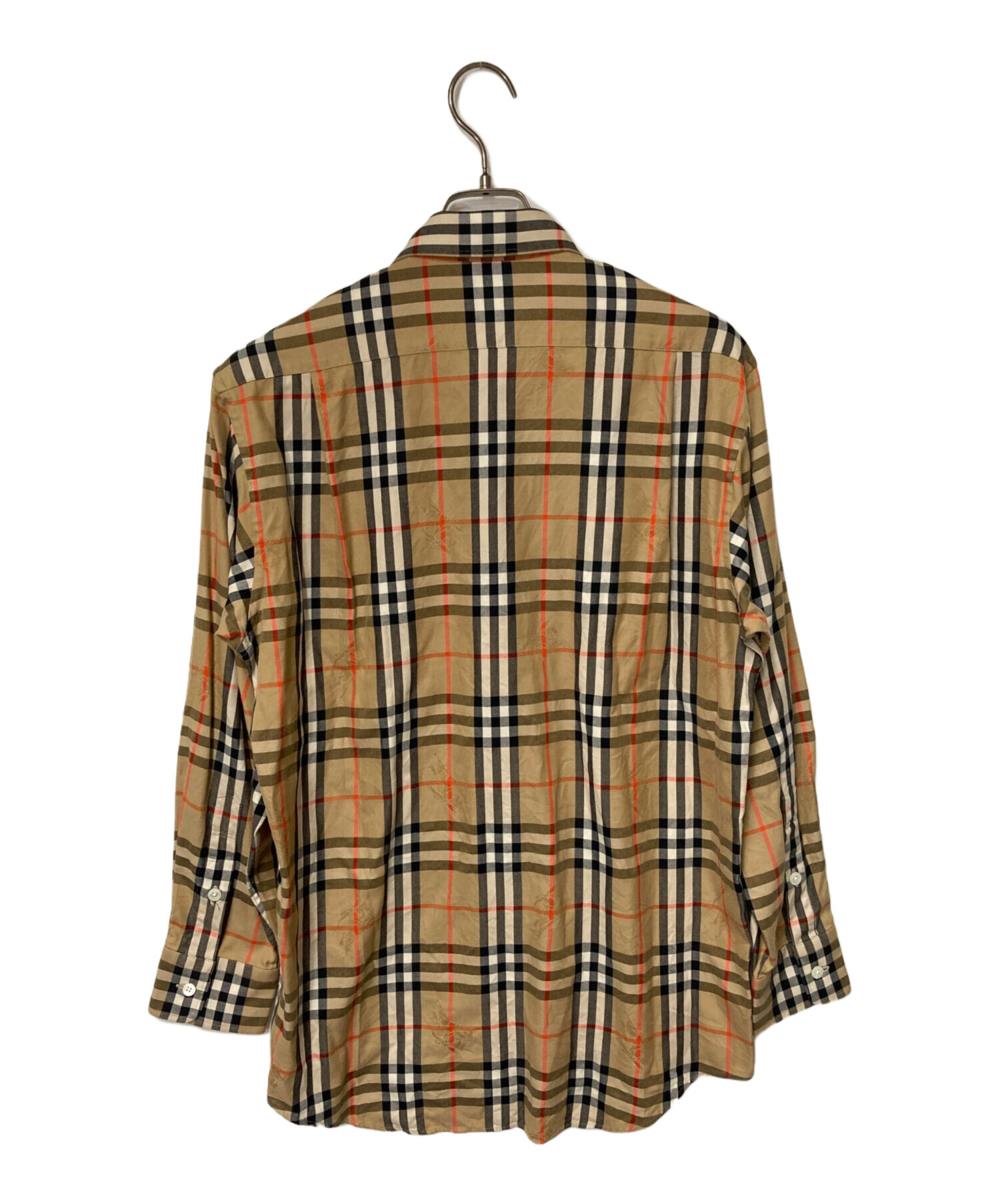 Burberry's (バーバリーズ) シャドーホース ノバチェックシャツ Burberry's バーバリーズ WJ048-141 ベージュ×ブラック  ベージュ×ブラック サイズ:Large