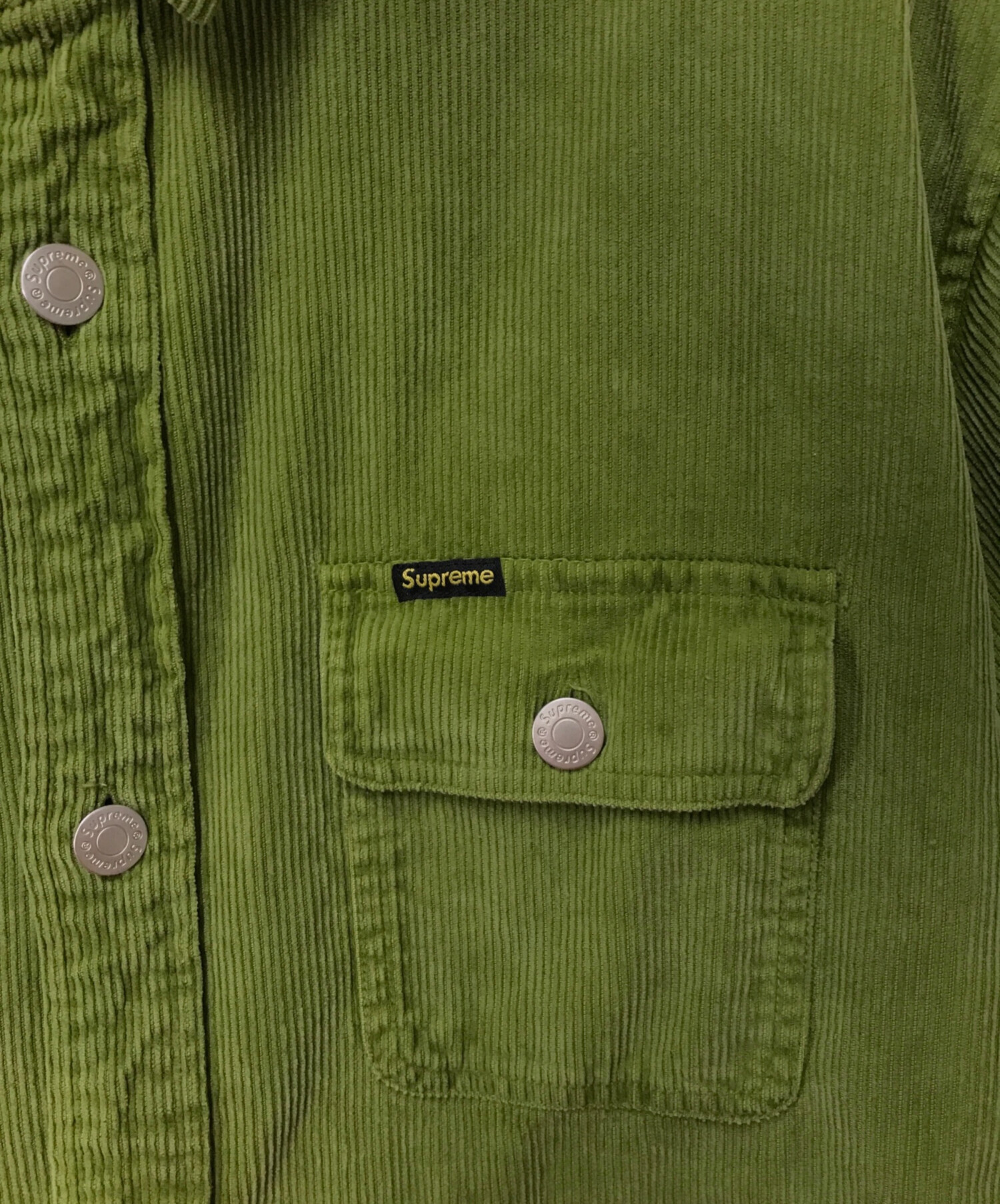 SUPREME (シュプリーム) Washed Corduroy Shirt ウォッシュドコーデュロイシャツ Supreme シュプリーム 21SS  21年春夏 グリーン サイズ:XL