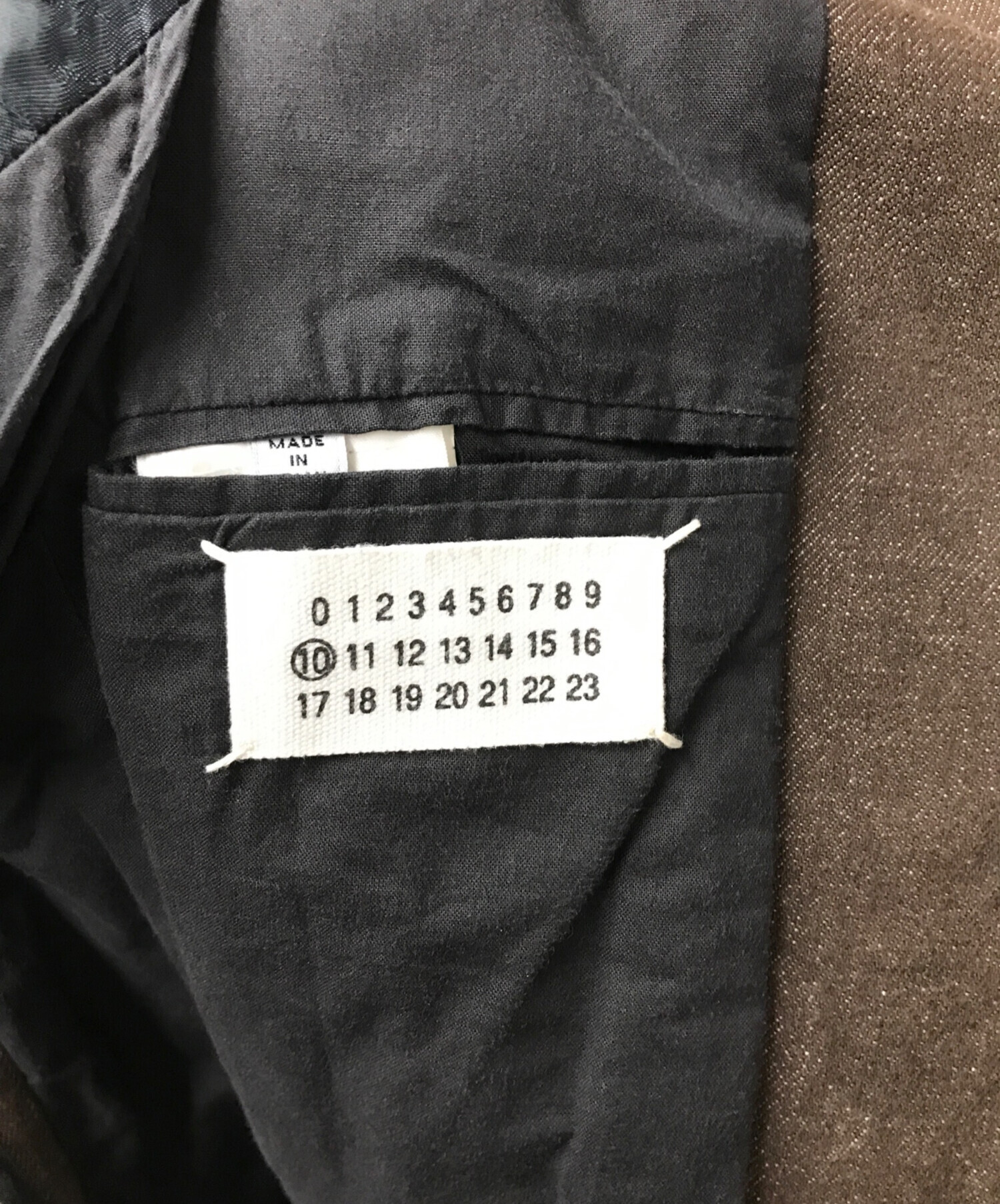 Maison Margiela 10 デニムテーラードジャケット Maison Margiela 10 メゾンマルジェラ 10 ここのえタグ 02AW  パッチポケット サイドベンツ 530Z00589748 ブラウン サイズ:44