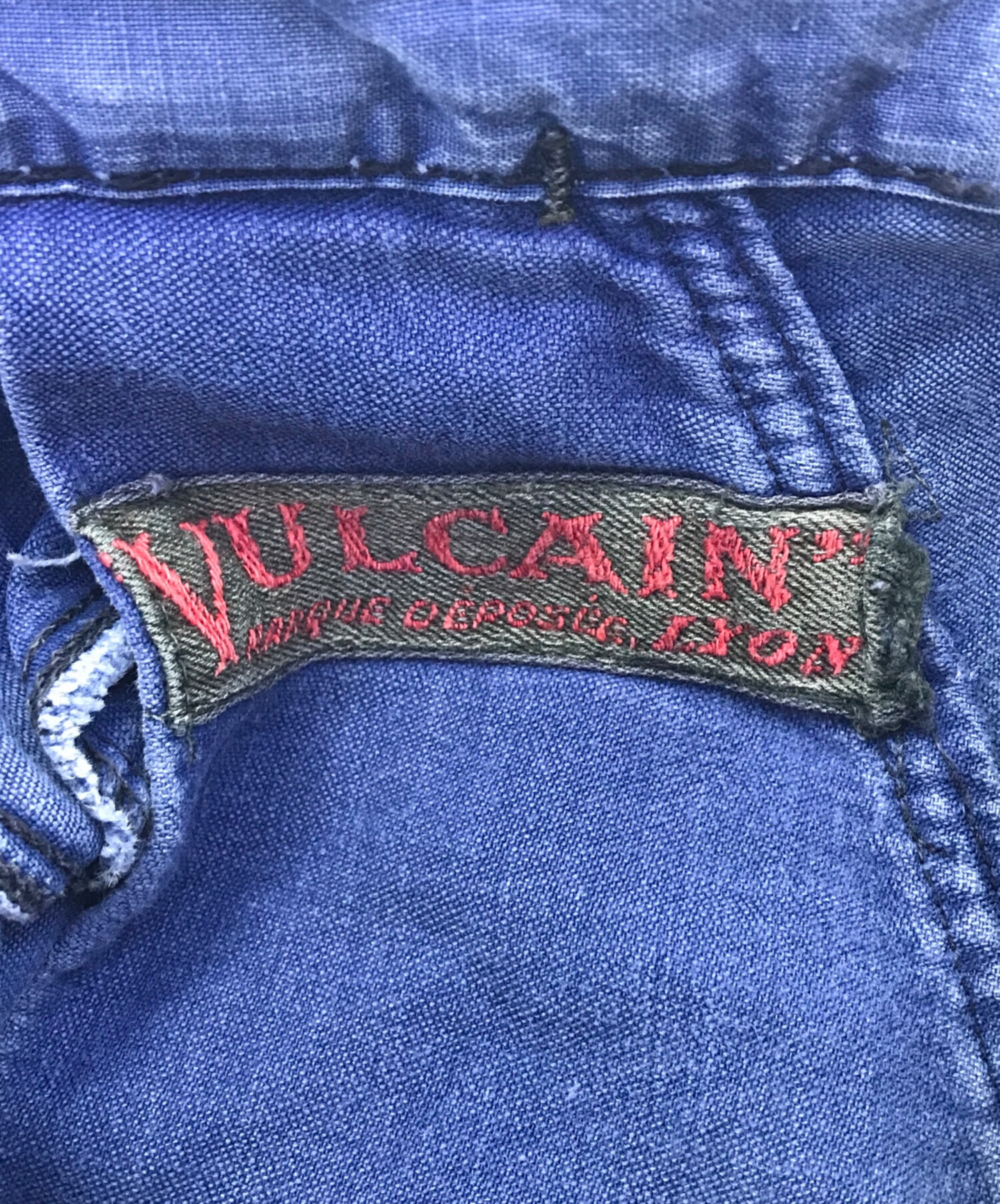 50年代 VULCAIN フレンチワーク モールスキン ワークパンツ 大きいサイズ くき ユーロ ブルー (メンズ W40相当)