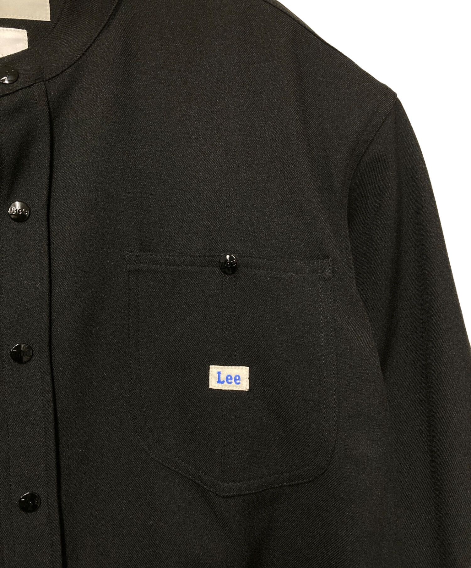 LEE CITYSHOP (シティショップ) 別注 Big pocket shirt ビッグポケットシャツ LEE リー CITYSHOP  シティショップ バンドカラー シャツジャケット LM8609 ブラック サイズ:SIZE M