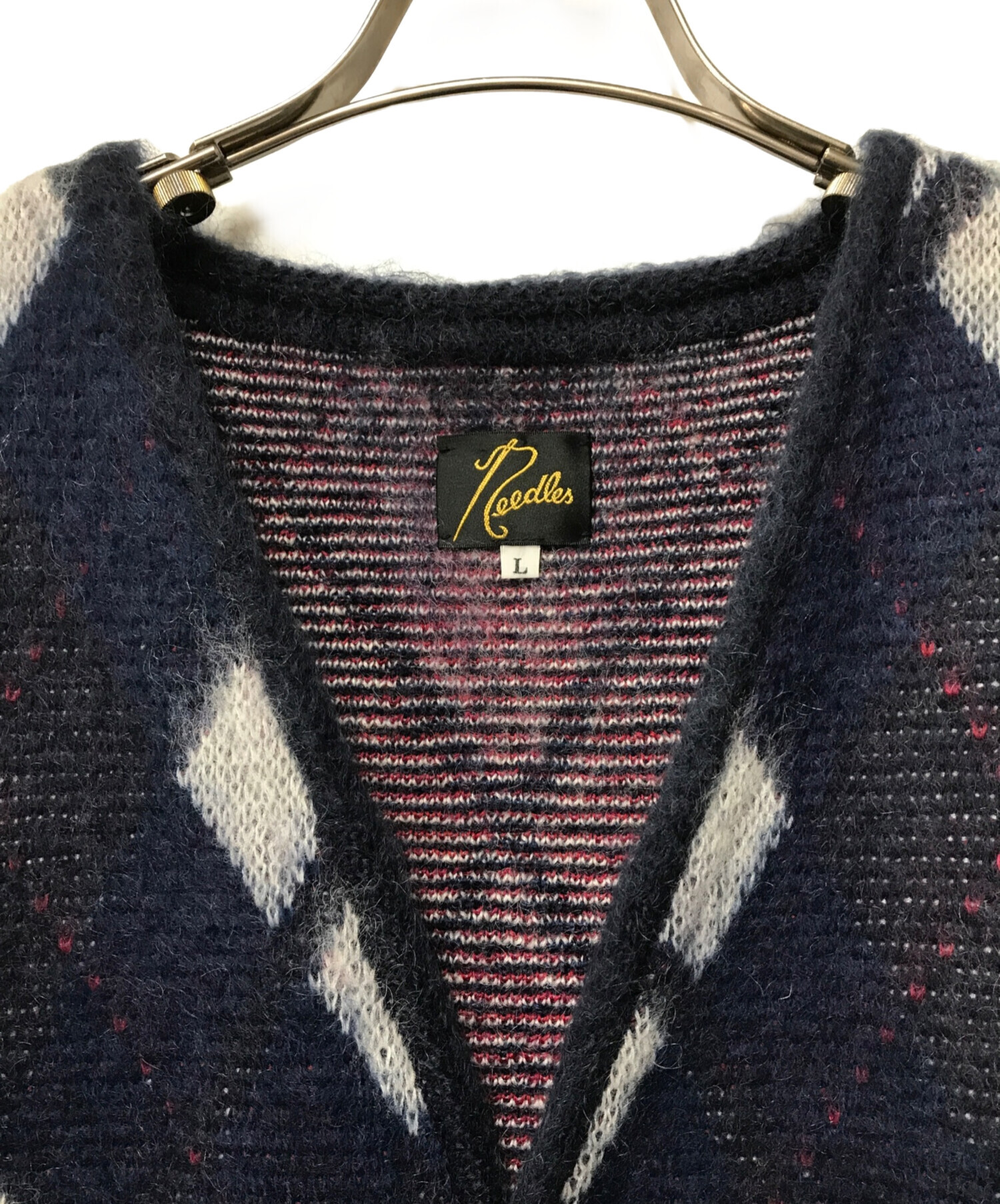 中古・古着通販】Needles (ニードルズ) MOHAIR CARDIGAN - ARGYLE Needles ニードルス/ニードルズ モヘヤカーディガン  アーガイル LQ452 ネイビー サイズ:SIZE L｜ブランド・古着通販 トレファク公式【TREFAC FASHION】スマホサイト