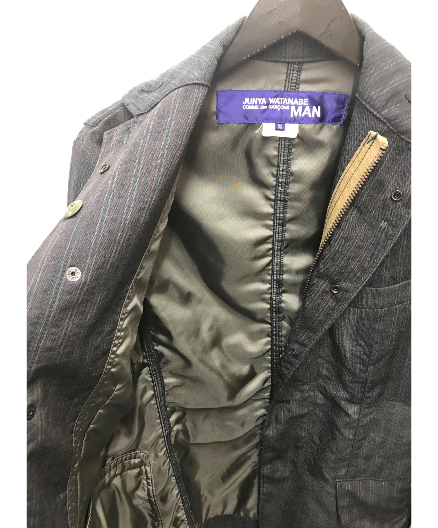 COMME des GARCONS JUNYA WATANABE MAN (コムデギャルソン ジュンヤワタナベマン)  再構築ミリタリーテーラードジャケット グレー サイズ:SS