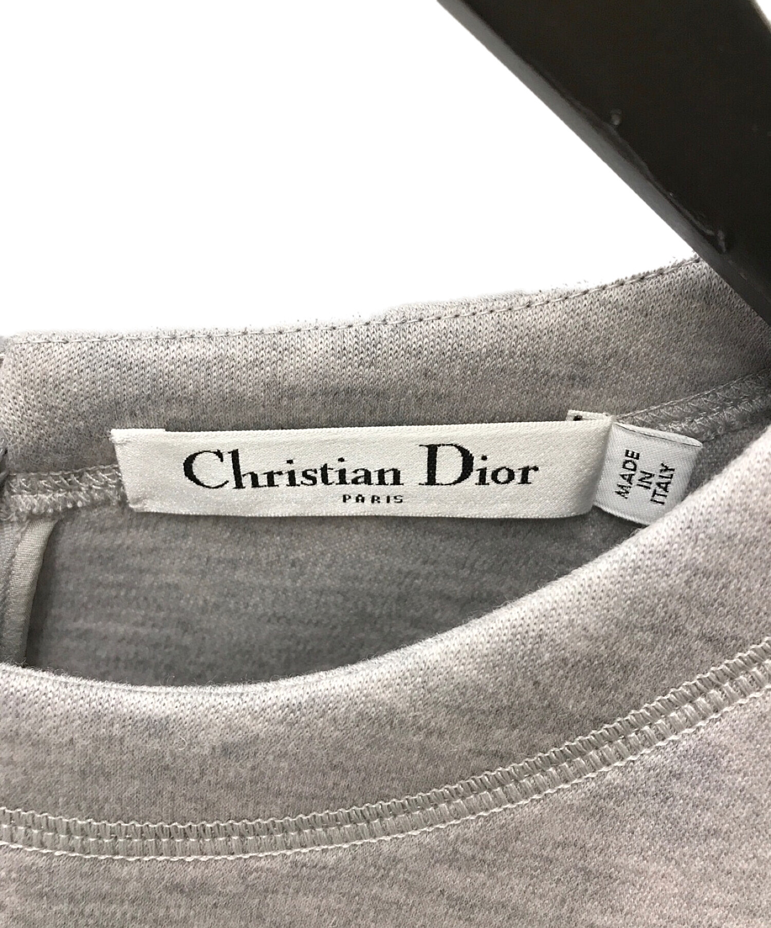 Christian Dior (クリスチャン ディオール) ロゴワッペンボンディングフレアワンピース グレー サイズ:34