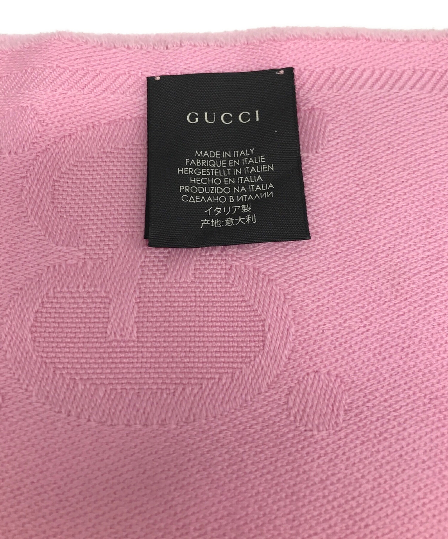 GUCCI (グッチ) GGウールジャガードスカーフ ピンク