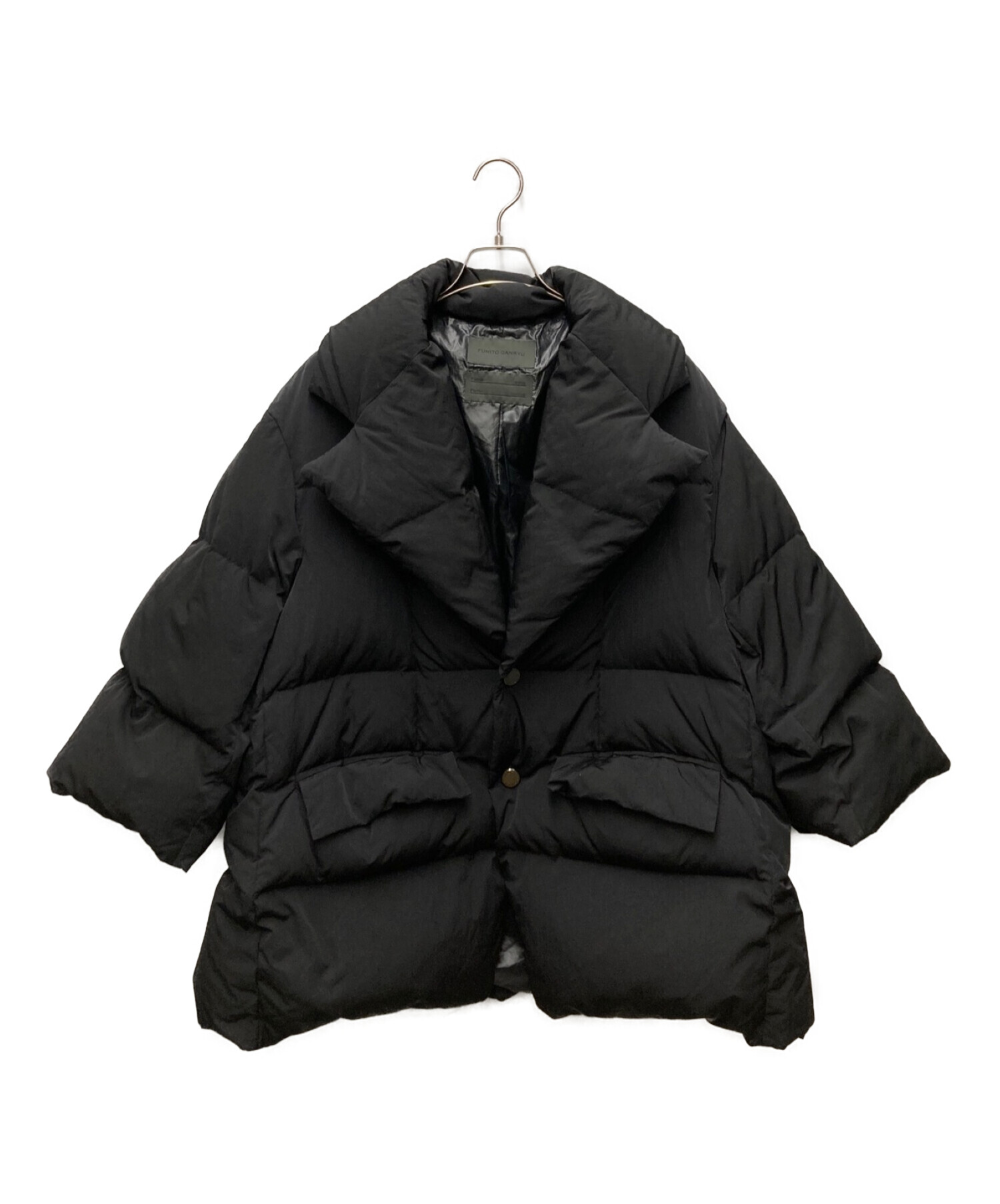 FUMITO GANRYU (フミトガンリュウ) TRAPEZE LAPELED DOWN JACKET ブラック サイズ:1