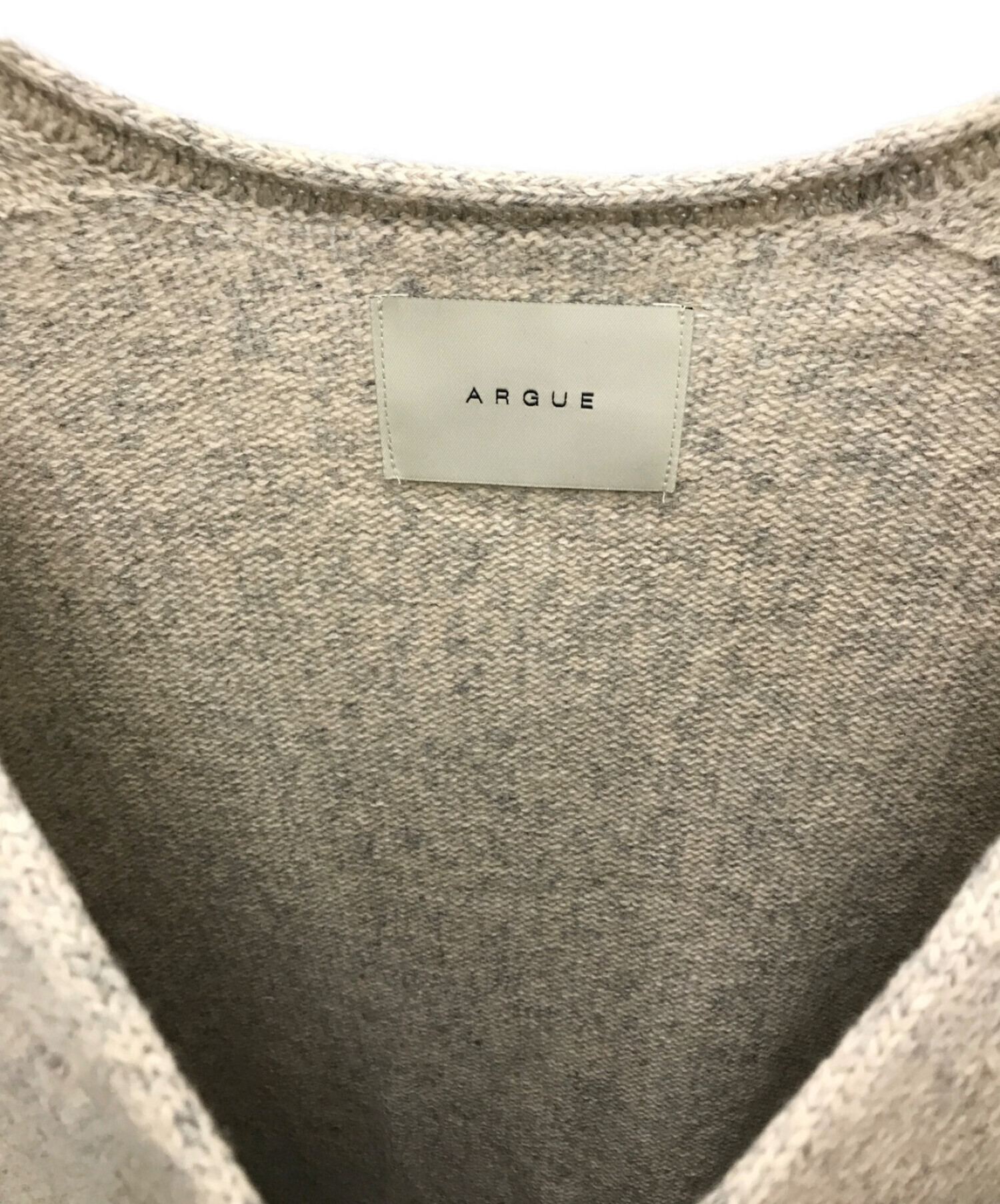 ARGUE (アーギュ) WHOLEGARMENT WOOL MELLOW MIXYARN KNIT/ホールガーメント ウールメロー  ミックスヤーンニット ベージュ サイズ:SIZE Free