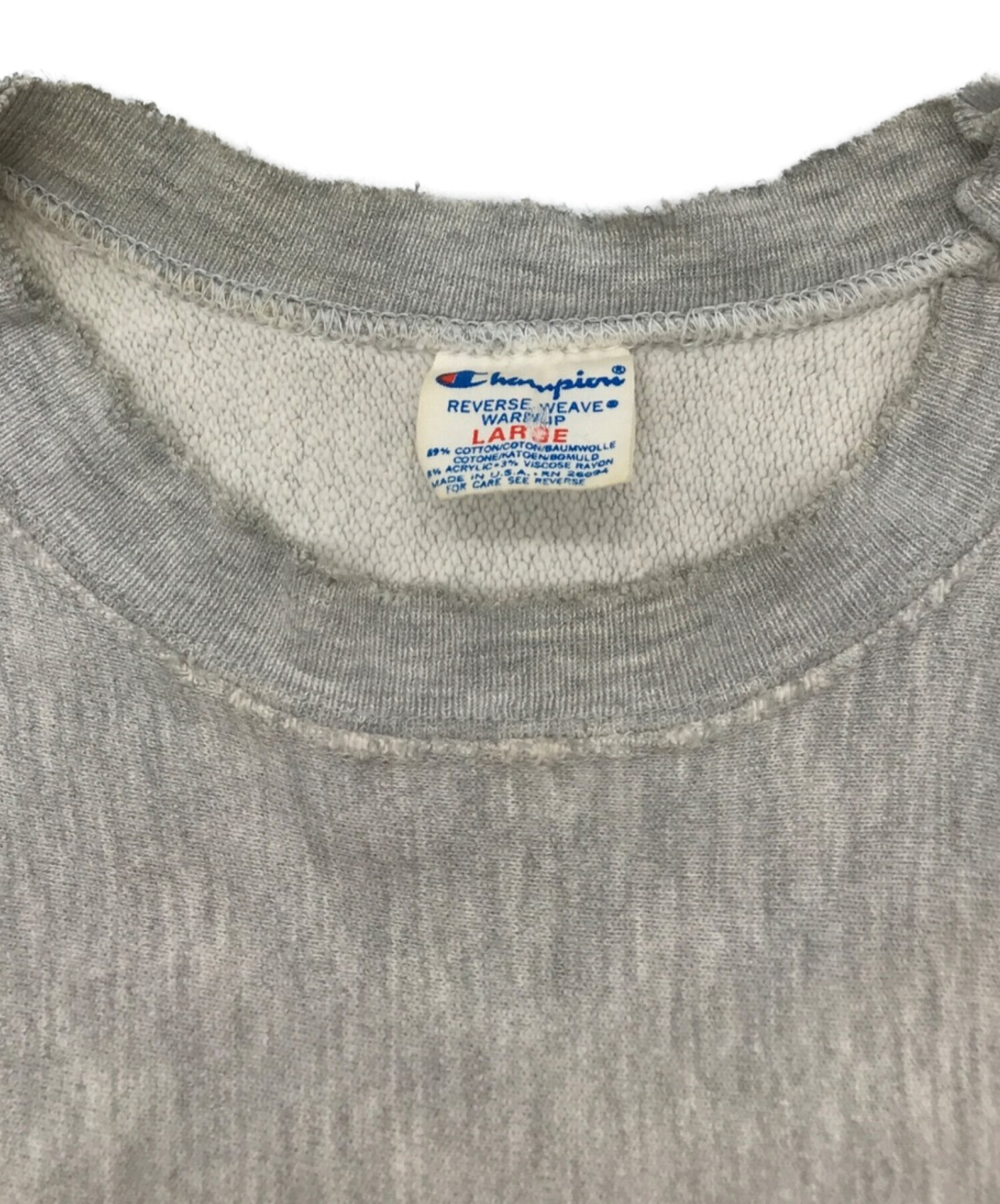 Champion REVERSE WEAVE (チャンピオンリバースウィーブ) 〔古着〕80s　トリコタグ　リバースウィーブ　オリジナル半袖スウェット　 ショートスリーブ　カットソー グレー サイズ:L