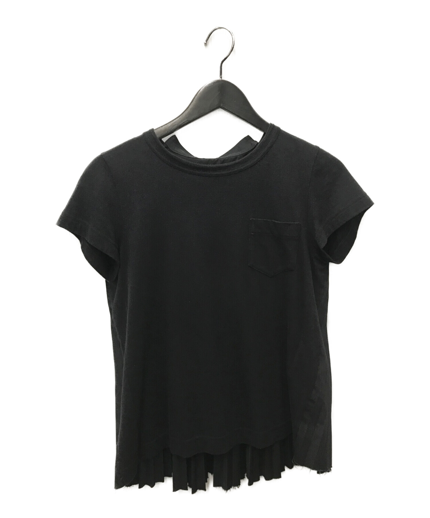 sacai (サカイ) バックプリーツTシャツ　半袖カットソー ブラック サイズ:SIZE 1