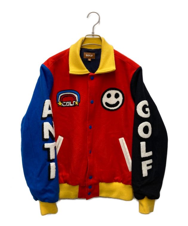 中古・古着通販】GOLF WANG (ゴルフワン) PRIMARY VARSITY JACKET/プライマリーバーシティージャケット レッド×ブルー  サイズ:M｜ブランド・古着通販 トレファク公式【TREFAC FASHION】スマホサイト