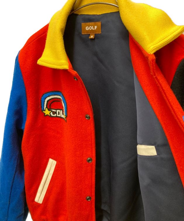 GOLF WANG (ゴルフワン) PRIMARY VARSITY JACKET/プライマリーバーシティージャケット レッド×ブルー サイズ:M