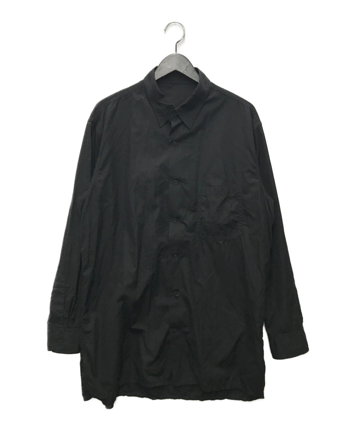 B Yohji Yamamoto (ビーヨウジヤマモト) no future シャツ　ブラックコットンブロードシャツ ブラック サイズ:3