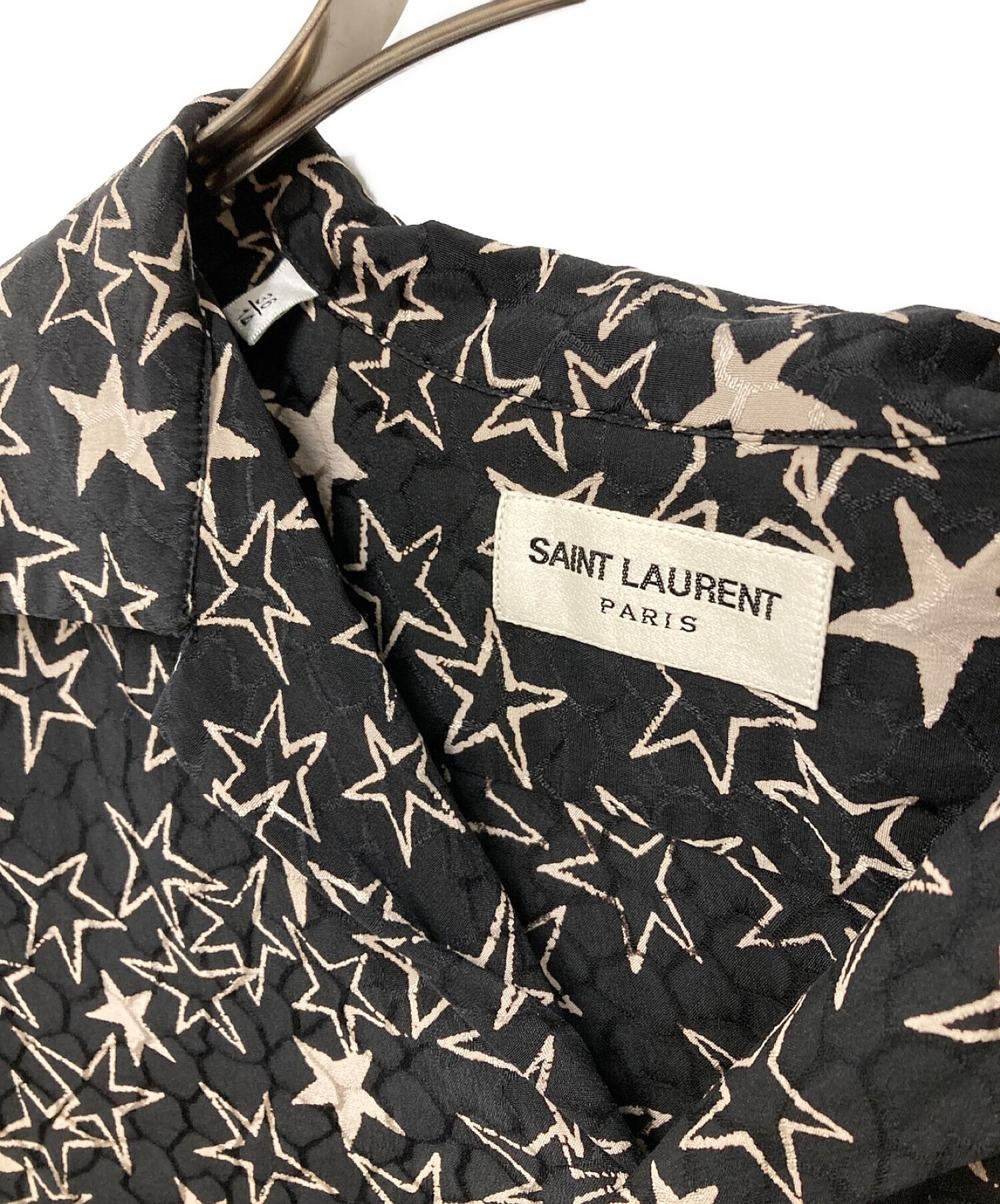 サンローラン　YSL　メンズ　シャツ　シルク100％　半袖　星柄 2019年