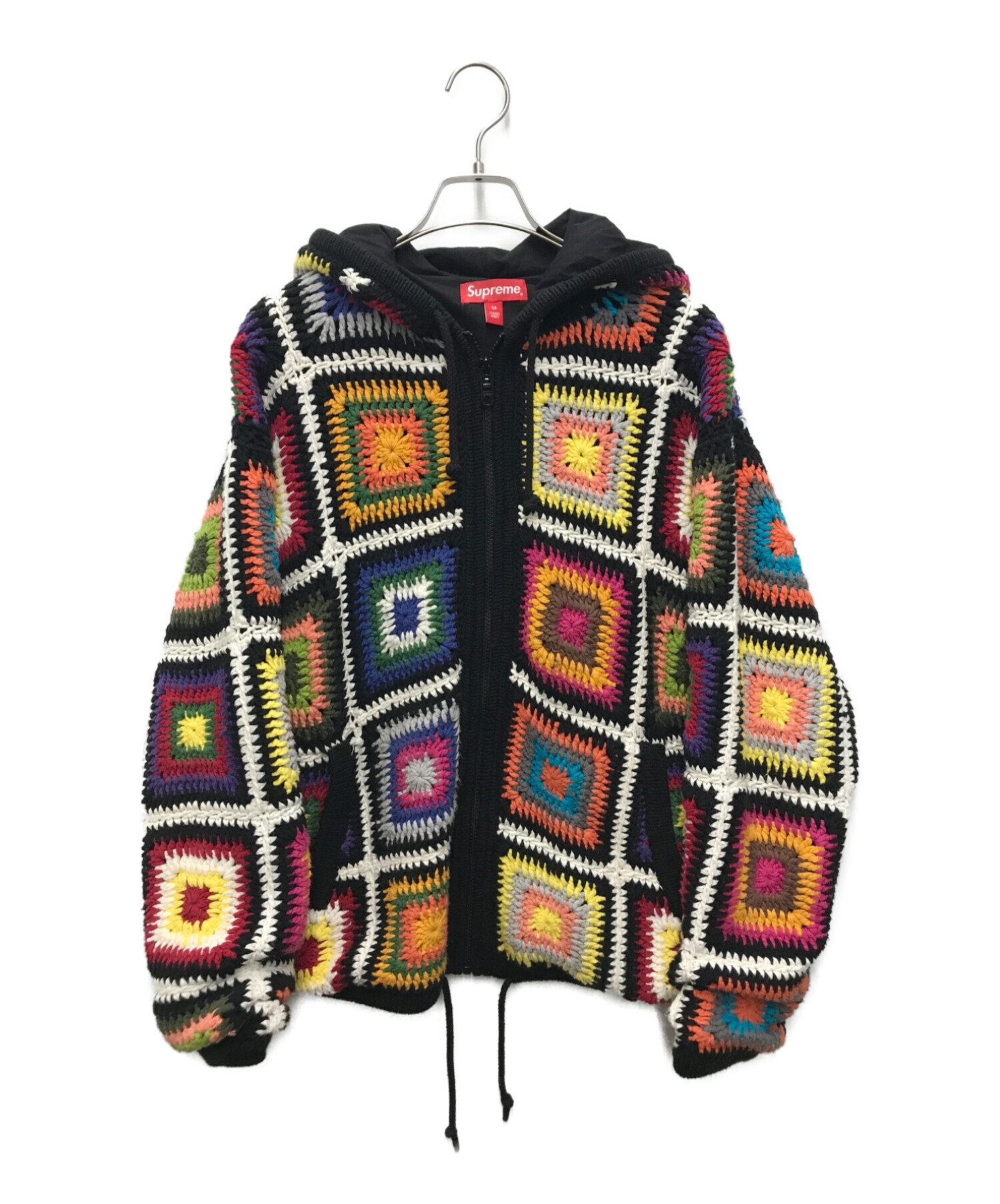 SUPREME (シュプリーム) CROCHET HOODED ZIP UP ブラック サイズ:Ｍ