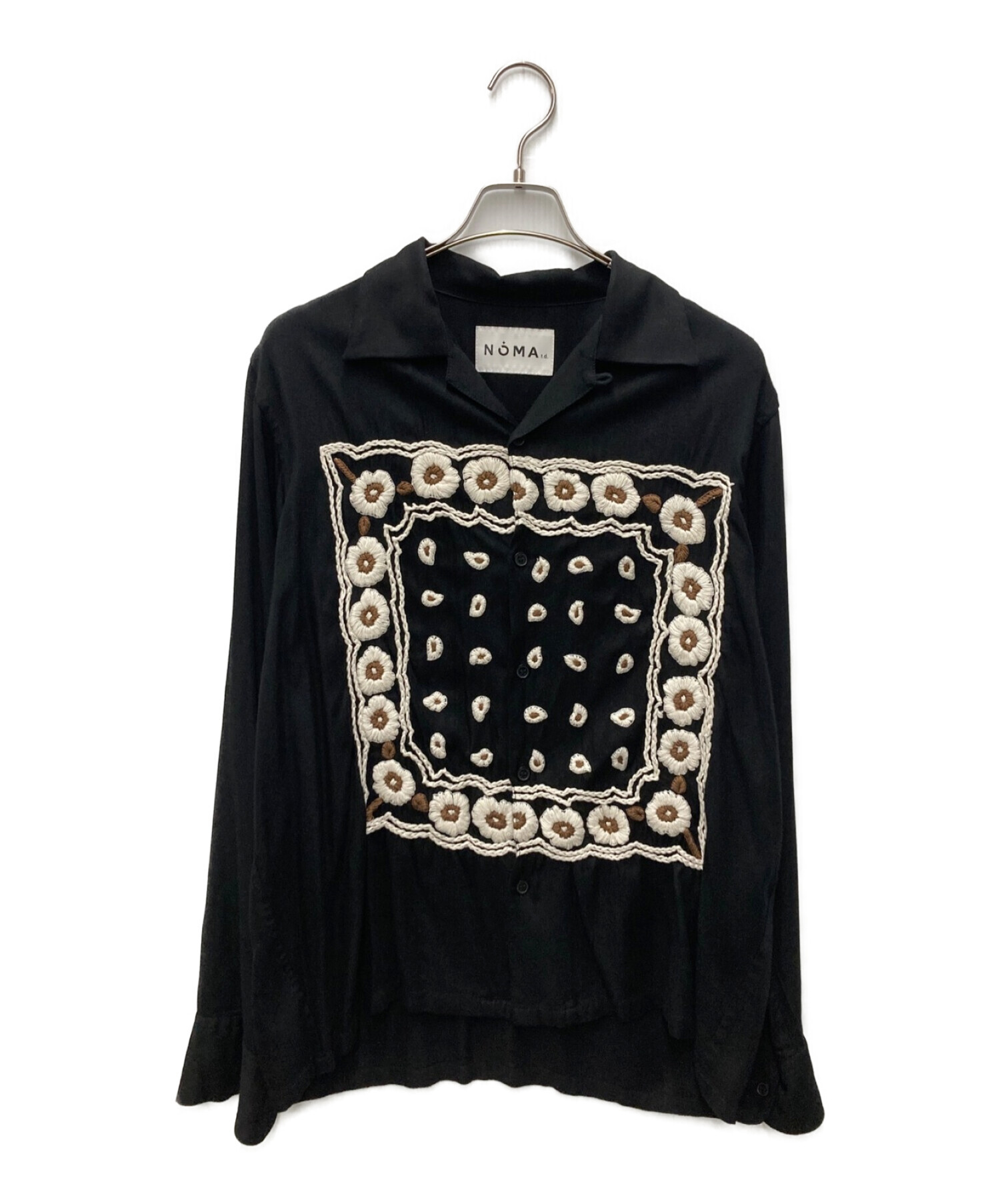 NOMA t.d. (ノーマティーディー) Bandana Hand-Embroidery Shirt/バンダナ ハンドエンブロイダリーシャツ  ブラック サイズ:2