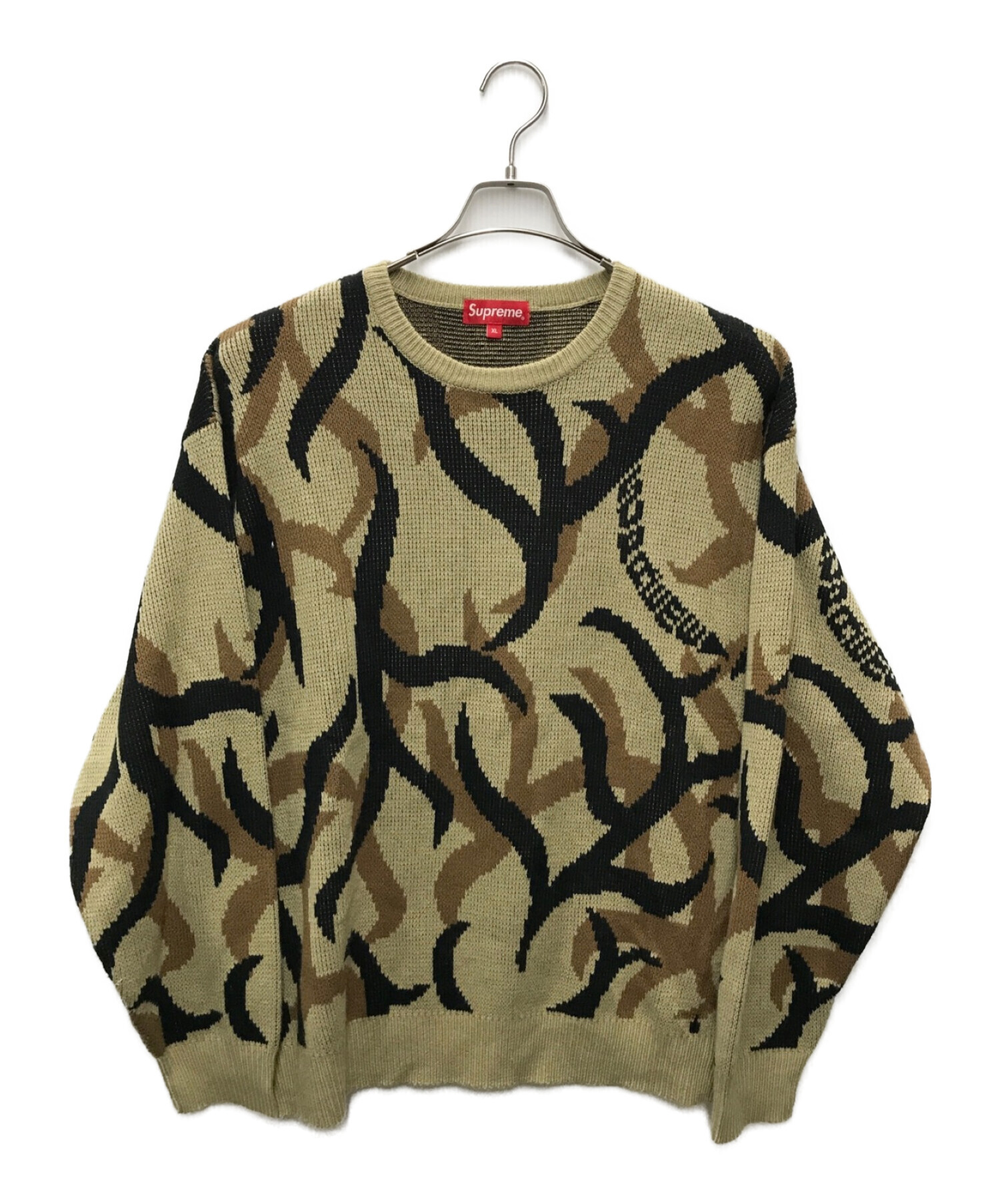 SUPREME (シュプリーム) Tribal camo Sweater ブラウン サイズ:XL