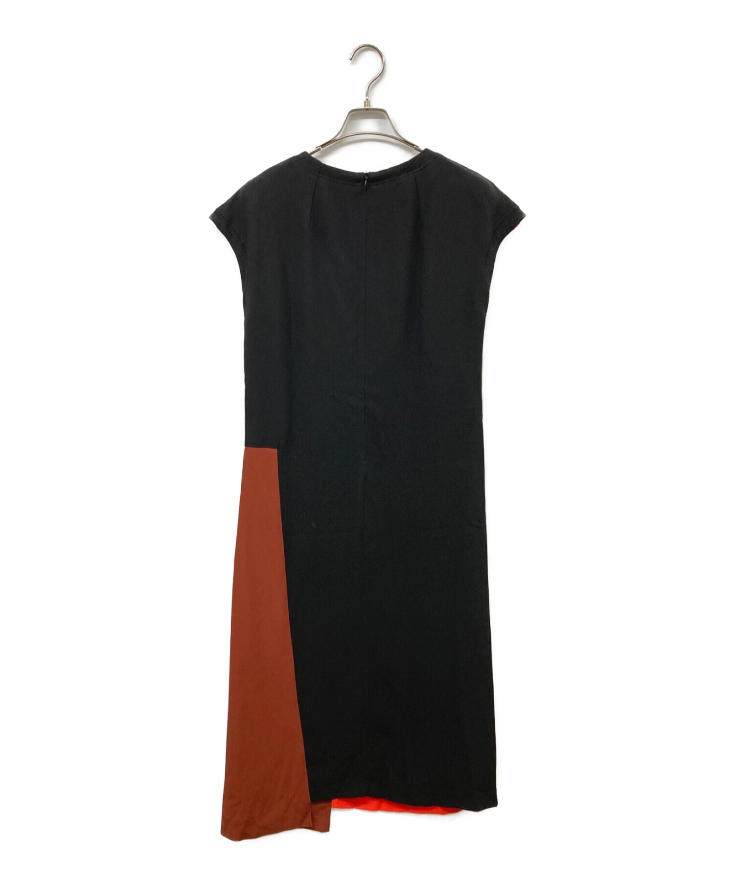 DRIES VAN NOTEN (ドリスヴァンノッテン) 18AW デザインノースリーブドレス ブラウン×ブラック サイズ:36