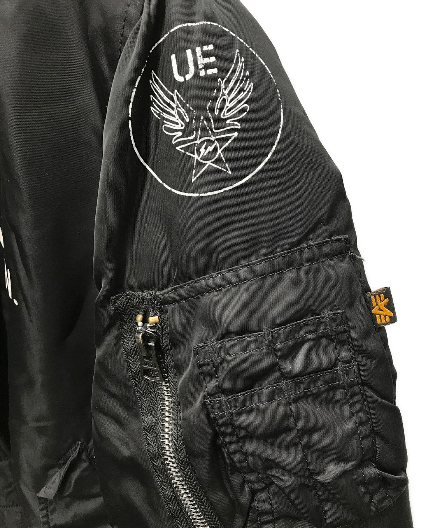 UNIFORM EXPERIMENT×ALPHA (ユニフォームエクスペリメント×アルファ) Tight Fit MA 1 Jacket ブラック  サイズ:M
