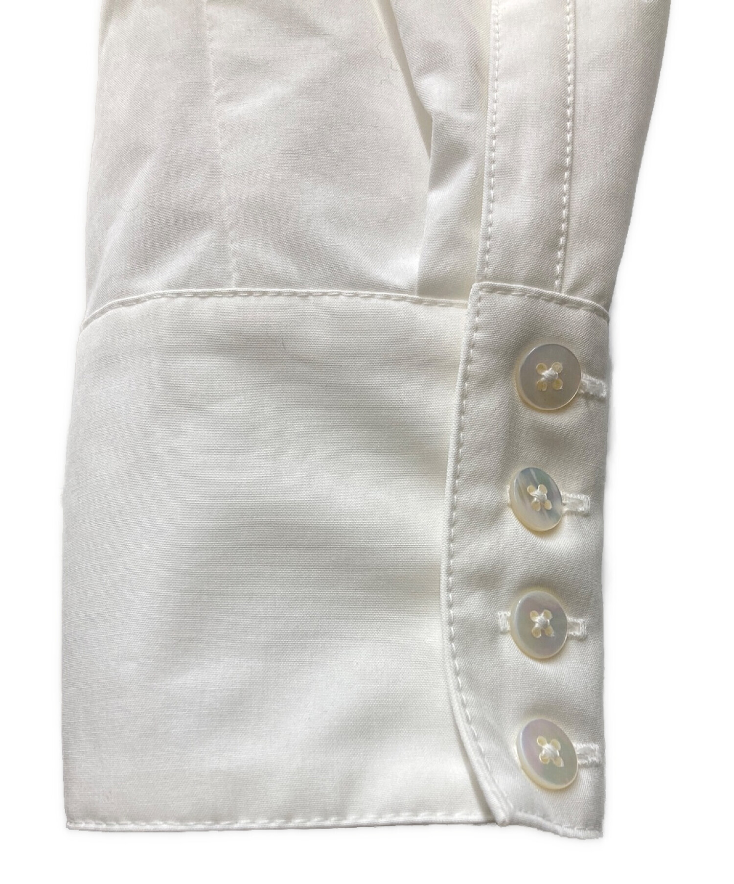 cygne (シーニュ) ペプラムブラウス パフスリーブシャツ ホワイト サイズ:1