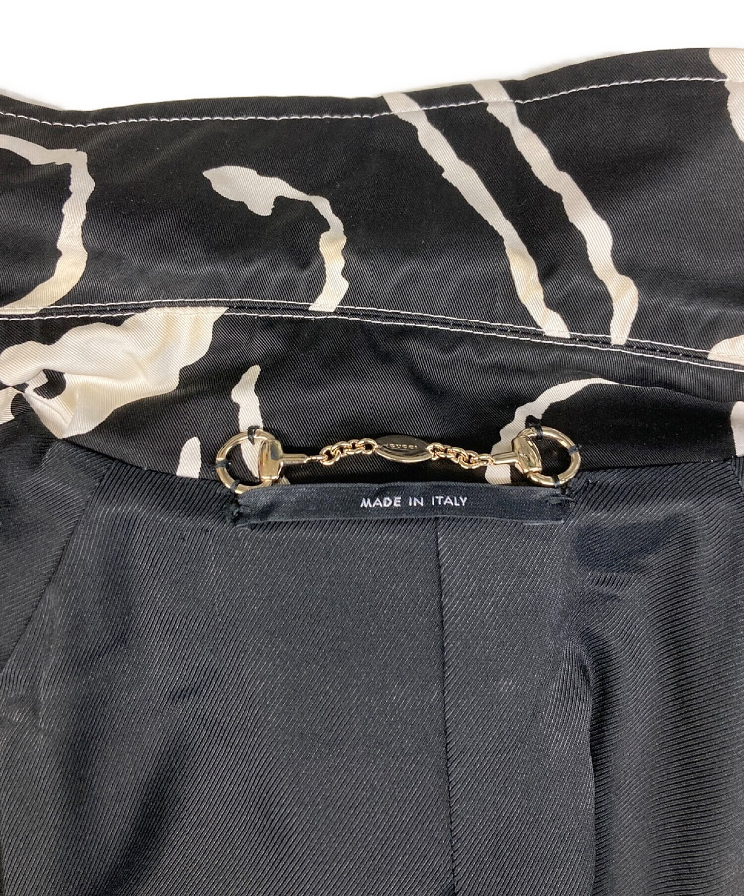 中古・古着通販】GUCCI (グッチ) 総柄トレンチコート ブラック